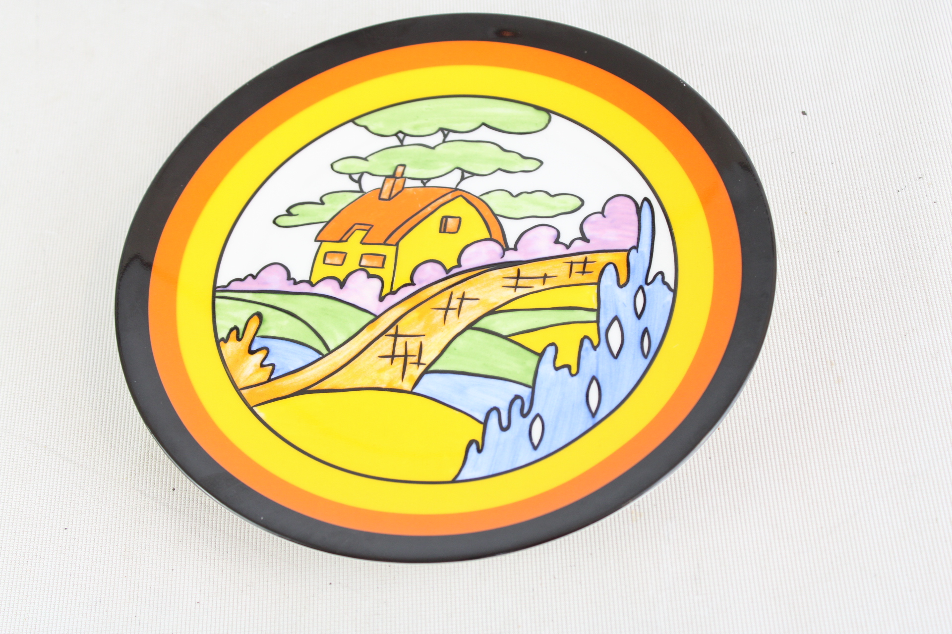 Wedgwood Clarice Cliff ornage roof cottage plate limited edition & cert