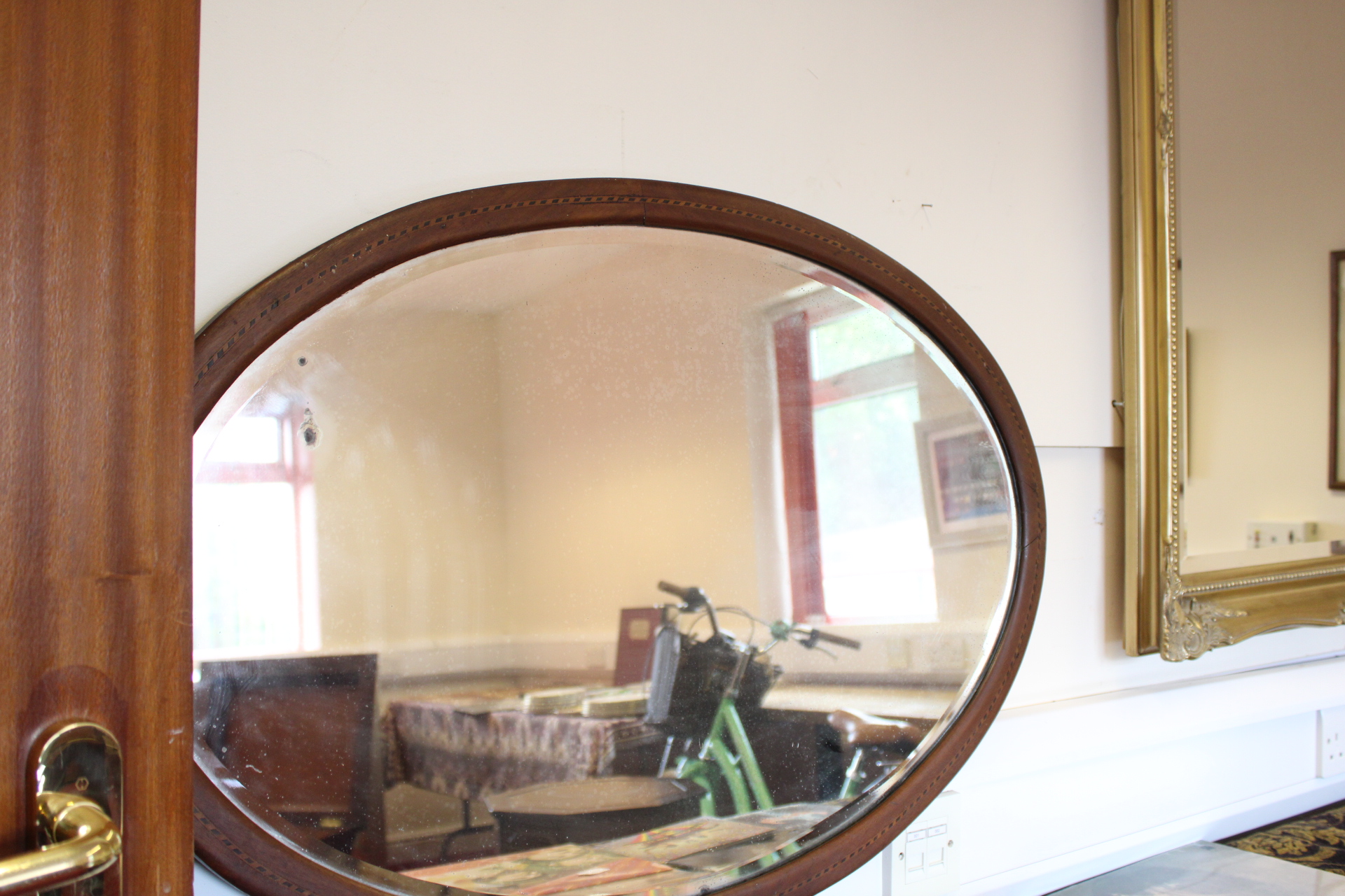 Victorian Mahogany Oval Wall Mirror