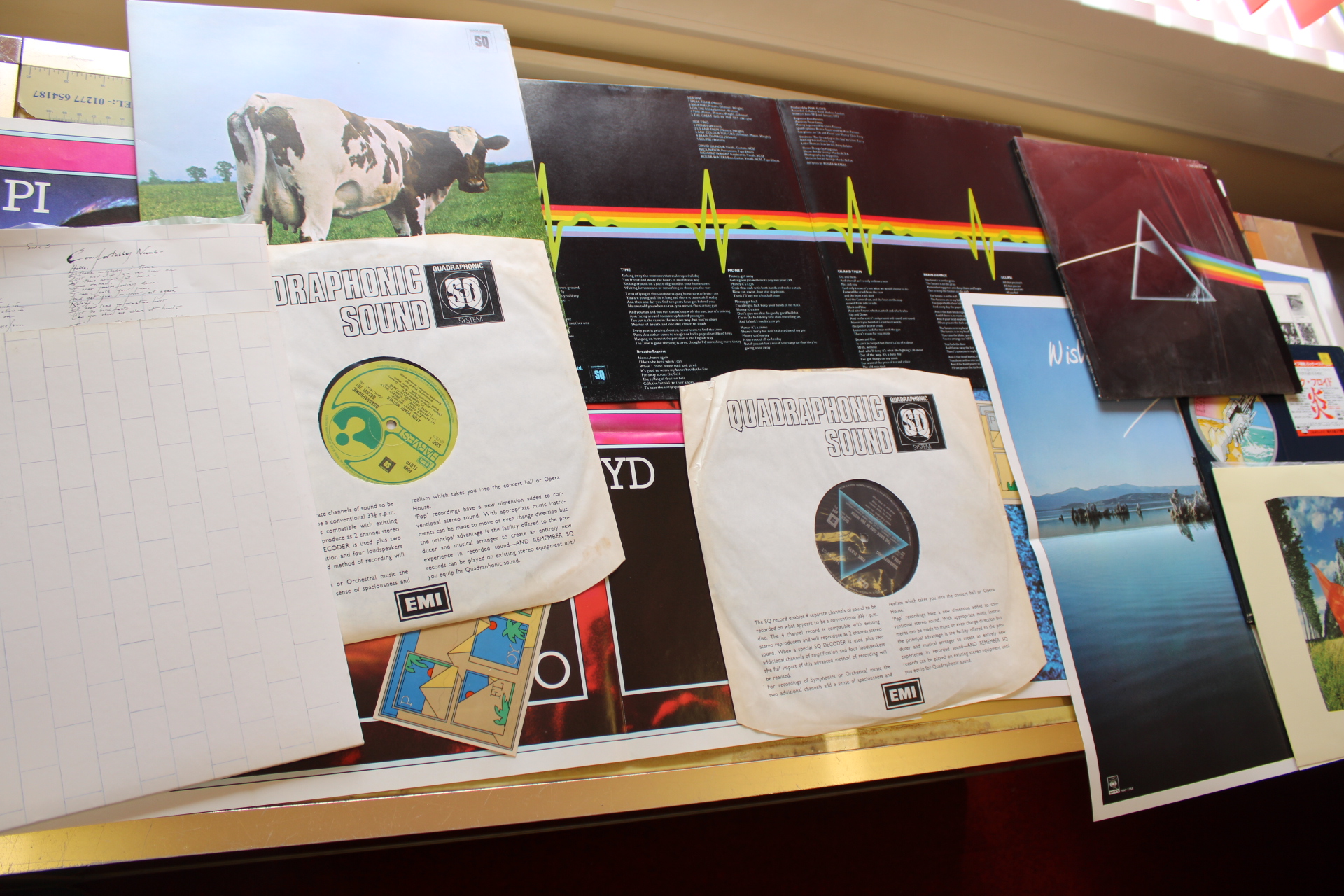 A Collection of Pink Floyd Vinyl Records and Ephemera Including Quadraphonic Pressings