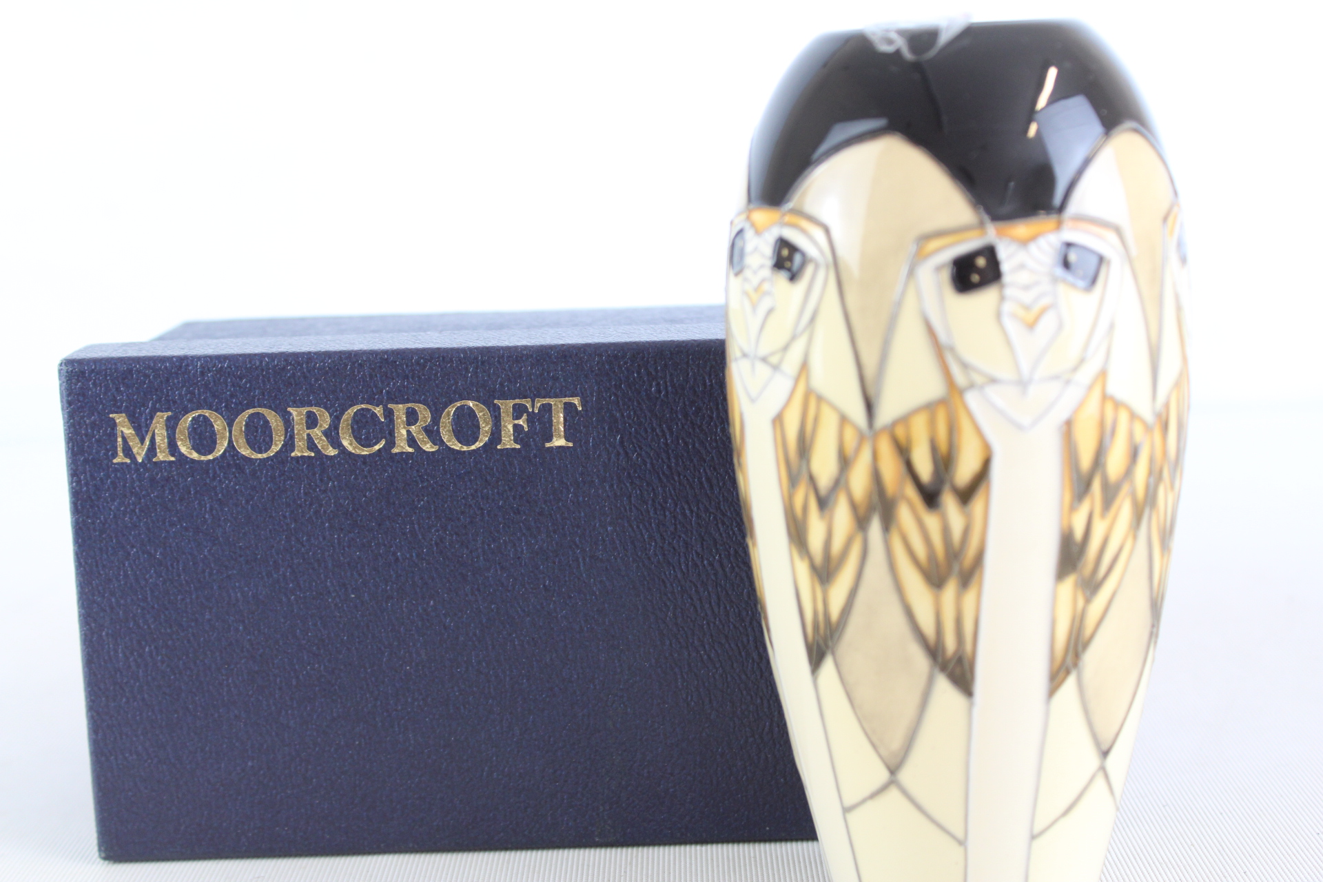 Moorcroft Arctic Owl Pattern Pottery Vase Designed by Kerry Goodwin