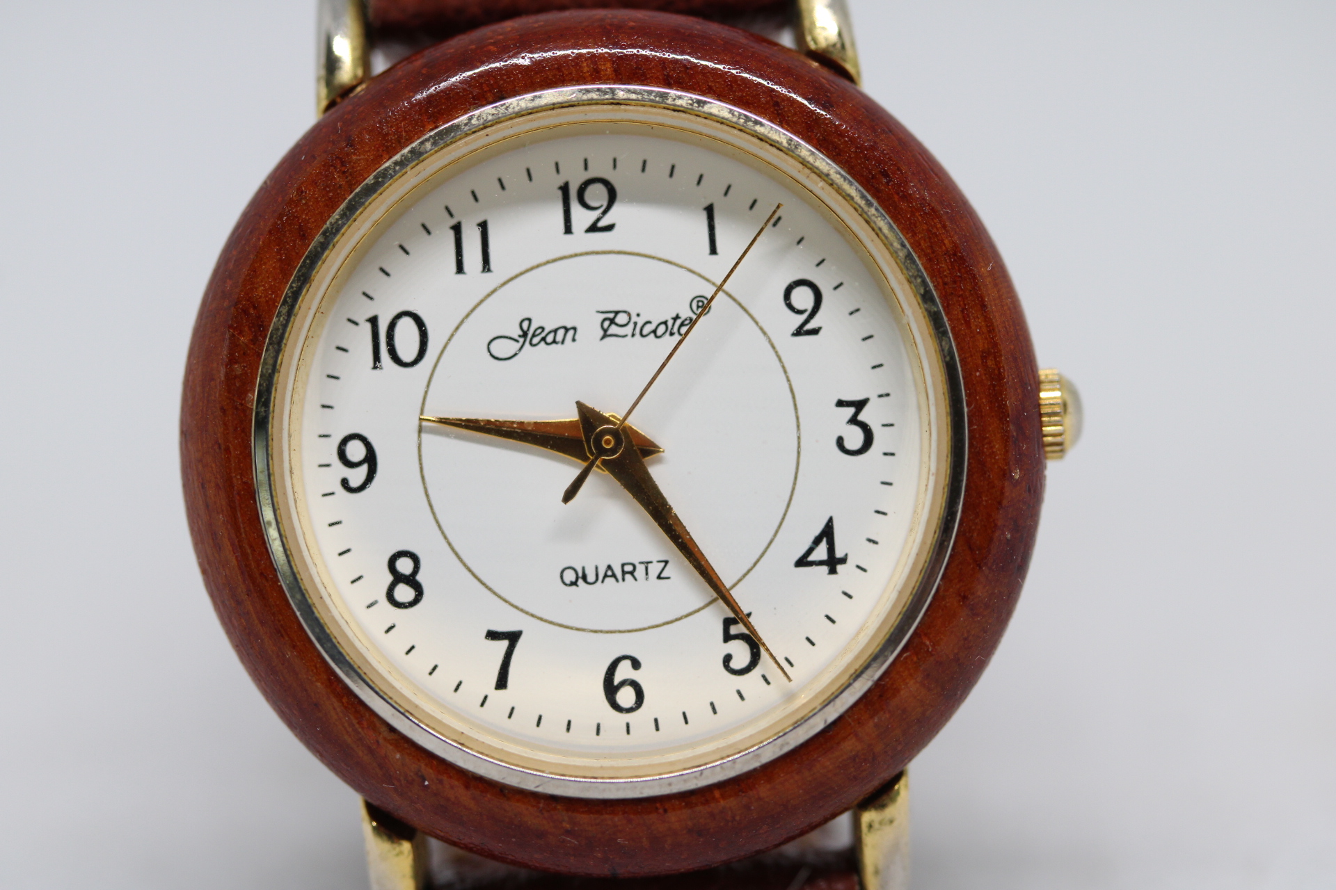 Jean Picote Ladies Quartz Watch with Wooden Bezel.