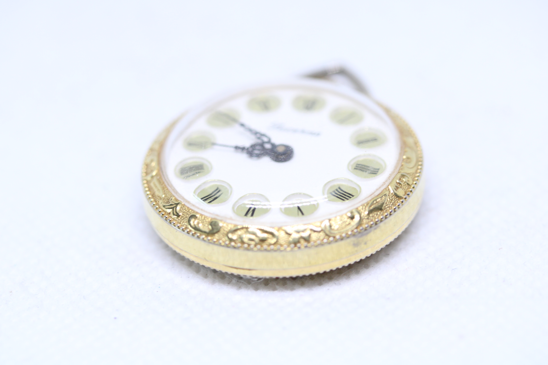 Ladies Gold Plated Swiss Made Lucerne Mechanical Winding Watch with Museum Dial and Swiss Lizard Grain Strap.