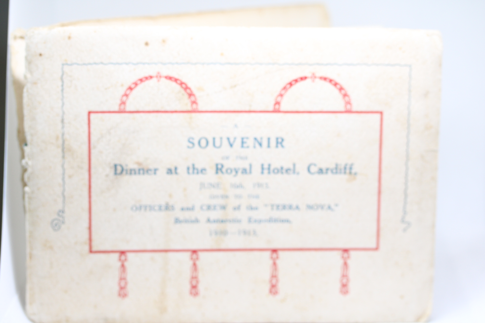 Souviner of the dinner at the royal hotel cardiff June 16th 1913