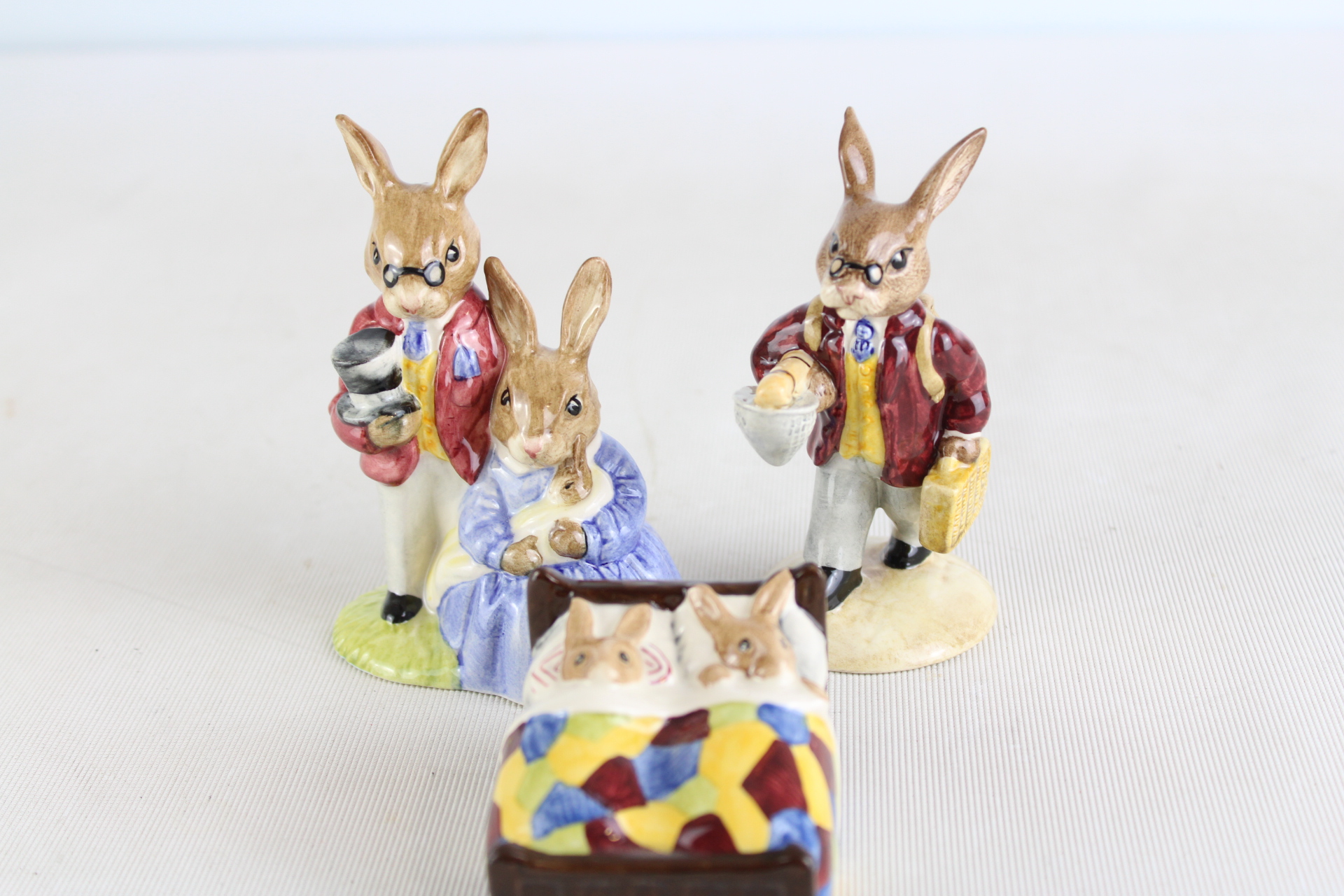 3 Boxed Bunnykins sleepytime, fisherman & father/mother