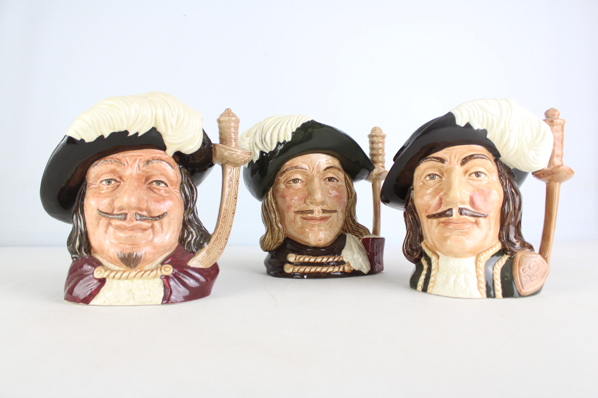 A Trio of Royal Doulton The Three Musketeers Character Jugs