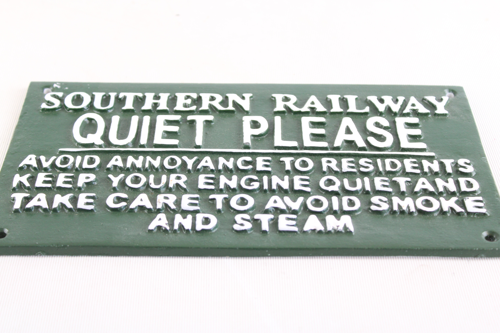Southern Railway Quiet Please Cast Iron Wall Sign