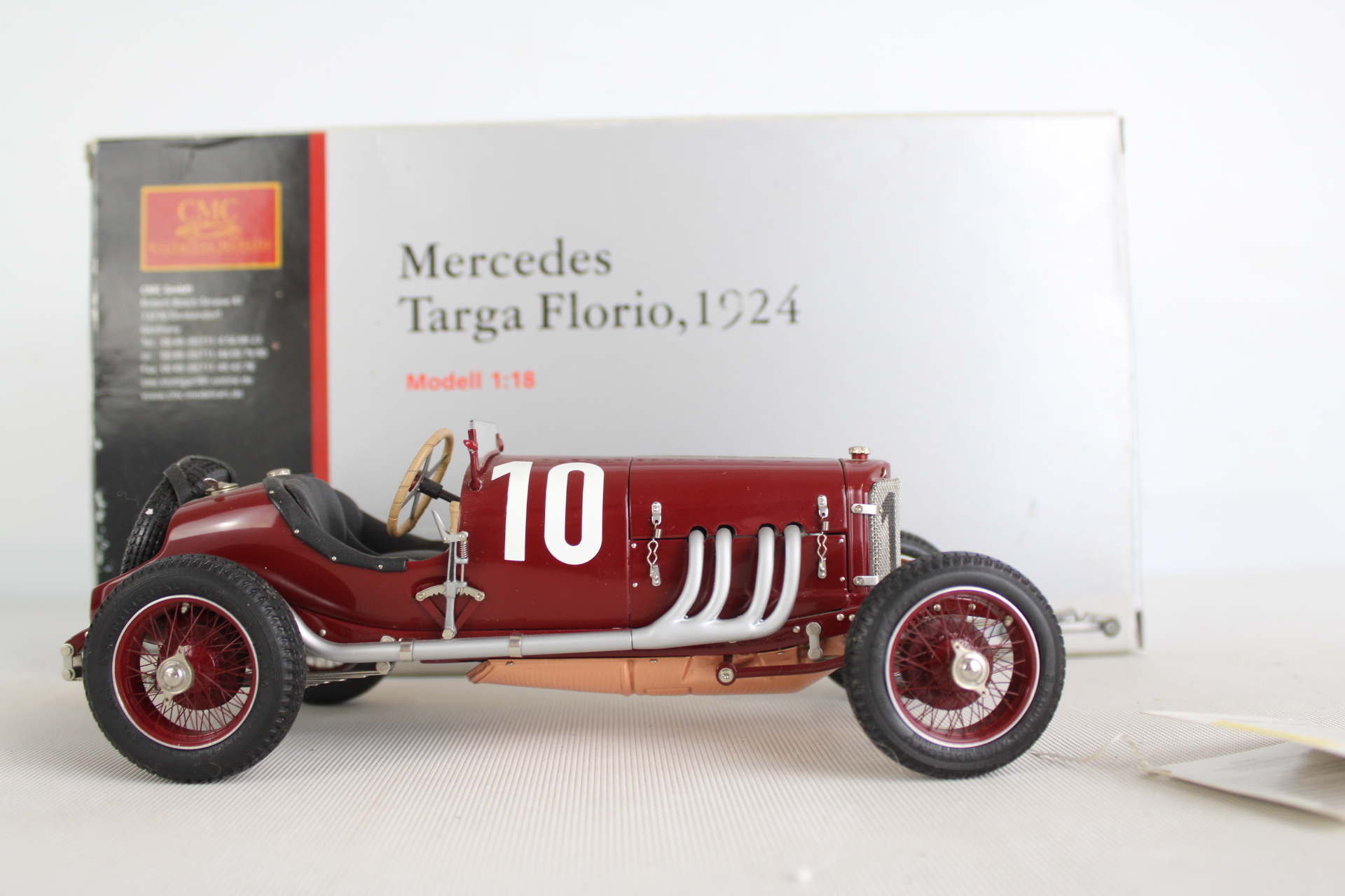 CMC 1:18 Scale 1924 Mercedes Targa Florio Racing Car Number 10