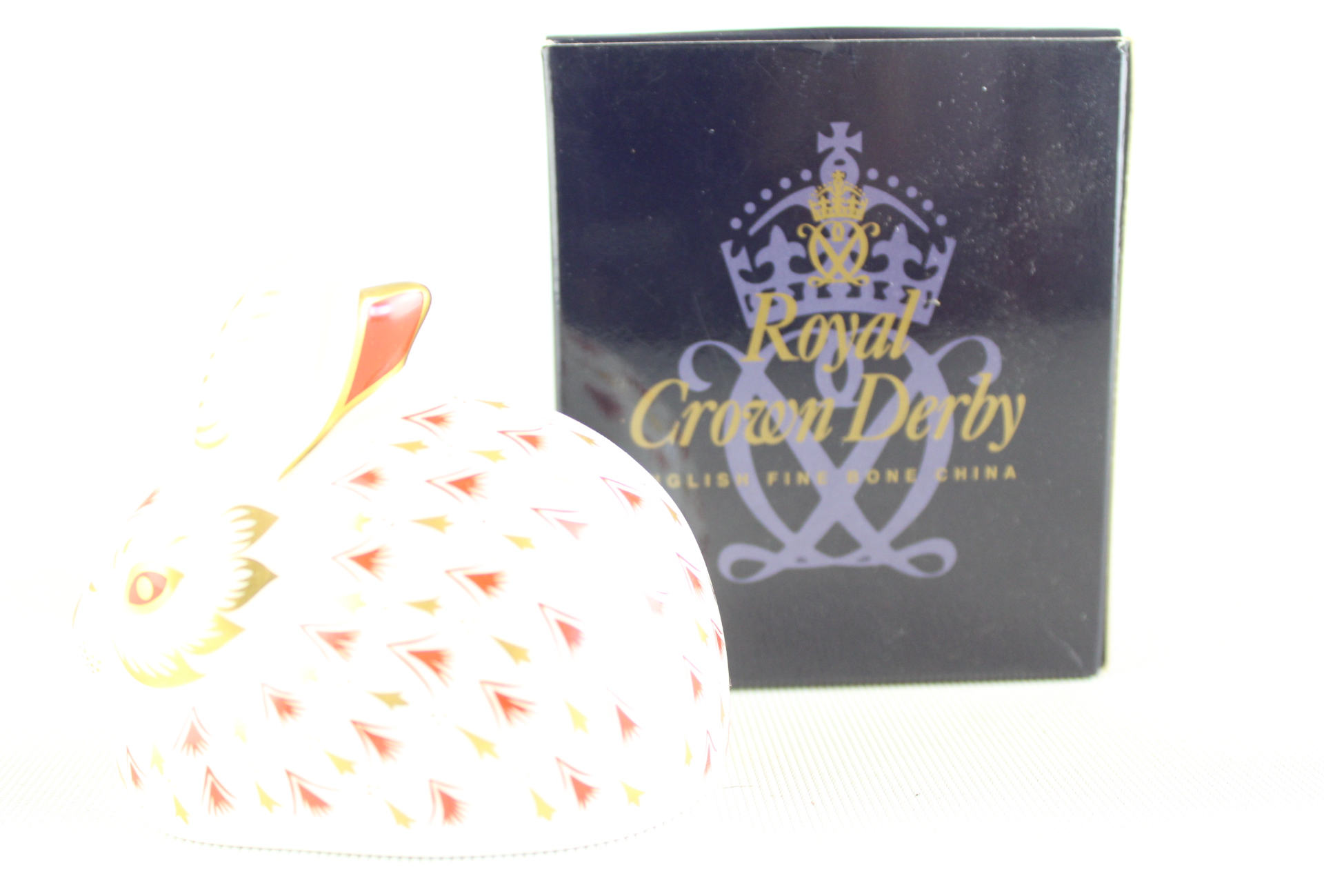 Royal Crown Derby Red Rabbit Bone China Paperweight