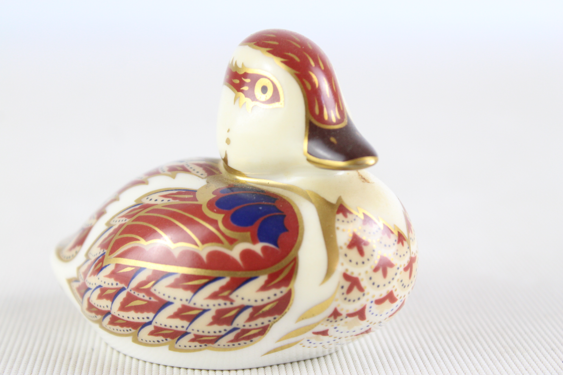 Royal Crown Derby Imari Mandarin Duck Porcelain Paperweight 1991