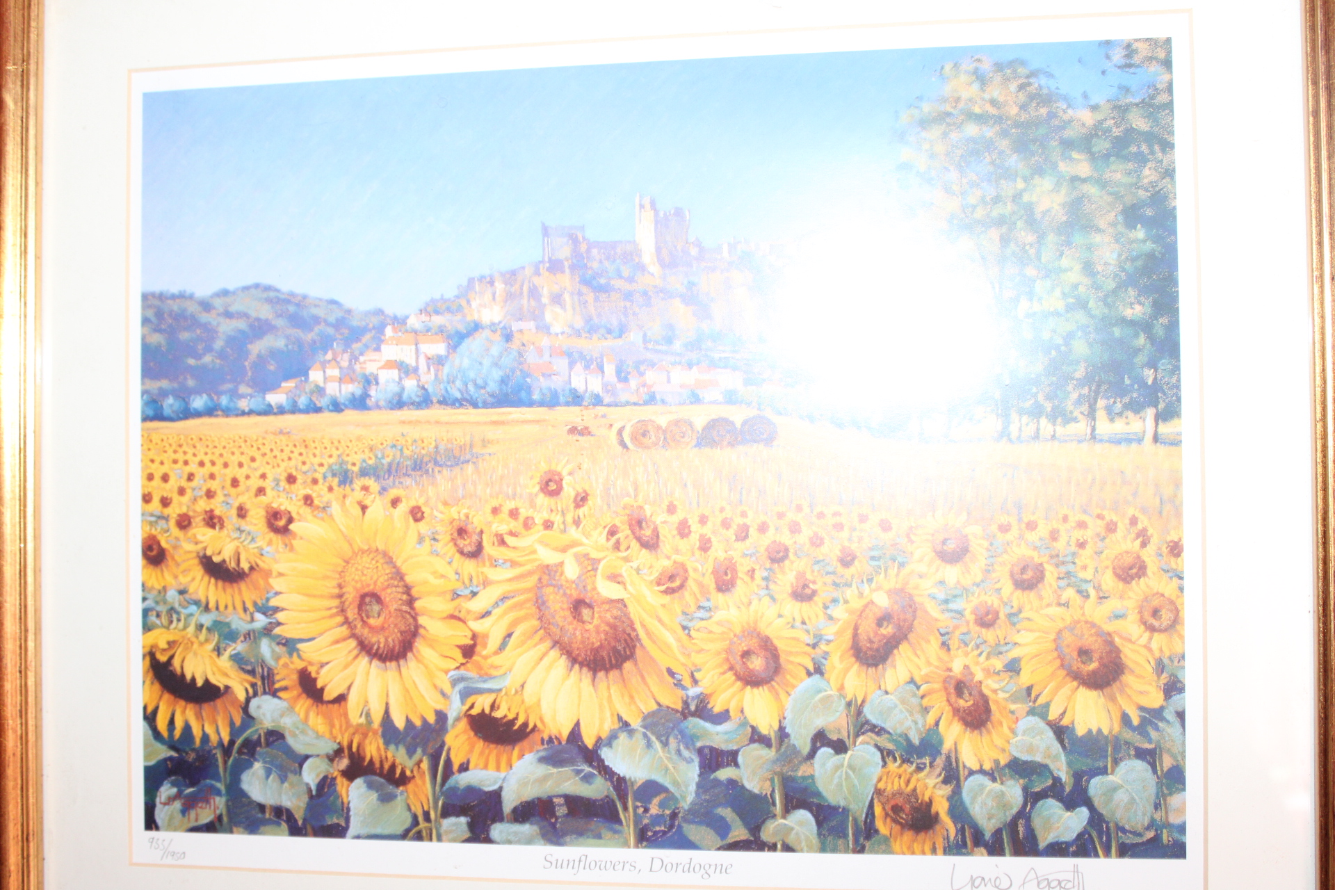 Lionel Aggett Sunflowers Dordogne Limited Edition Offset Lithograph