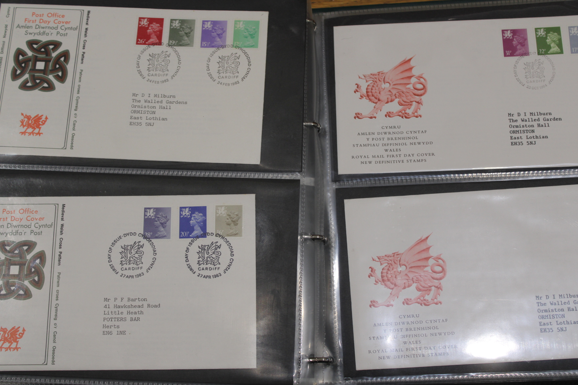 An album of first day covers - Nothern Island & Scotland