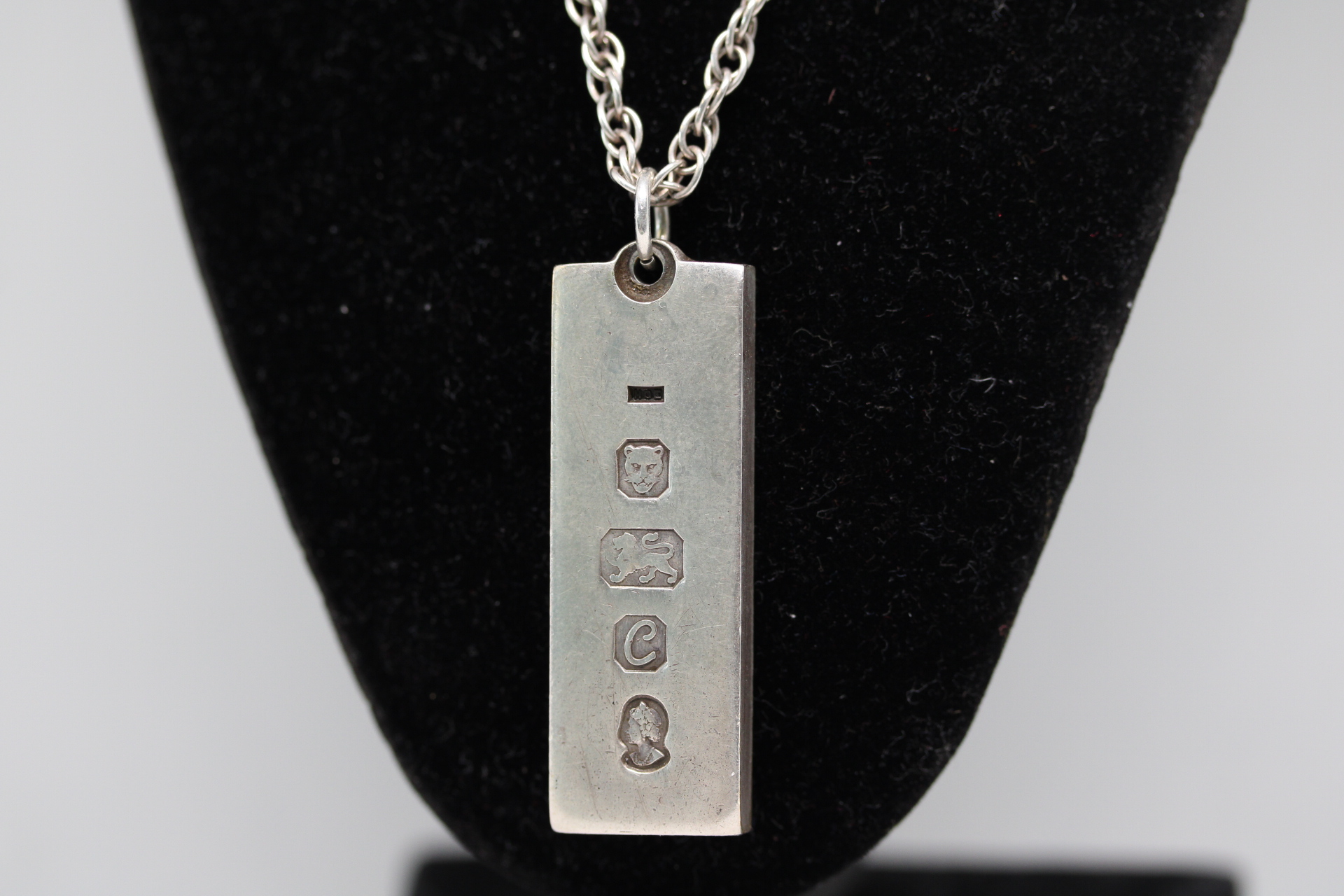 Silver chain & ingot pendant