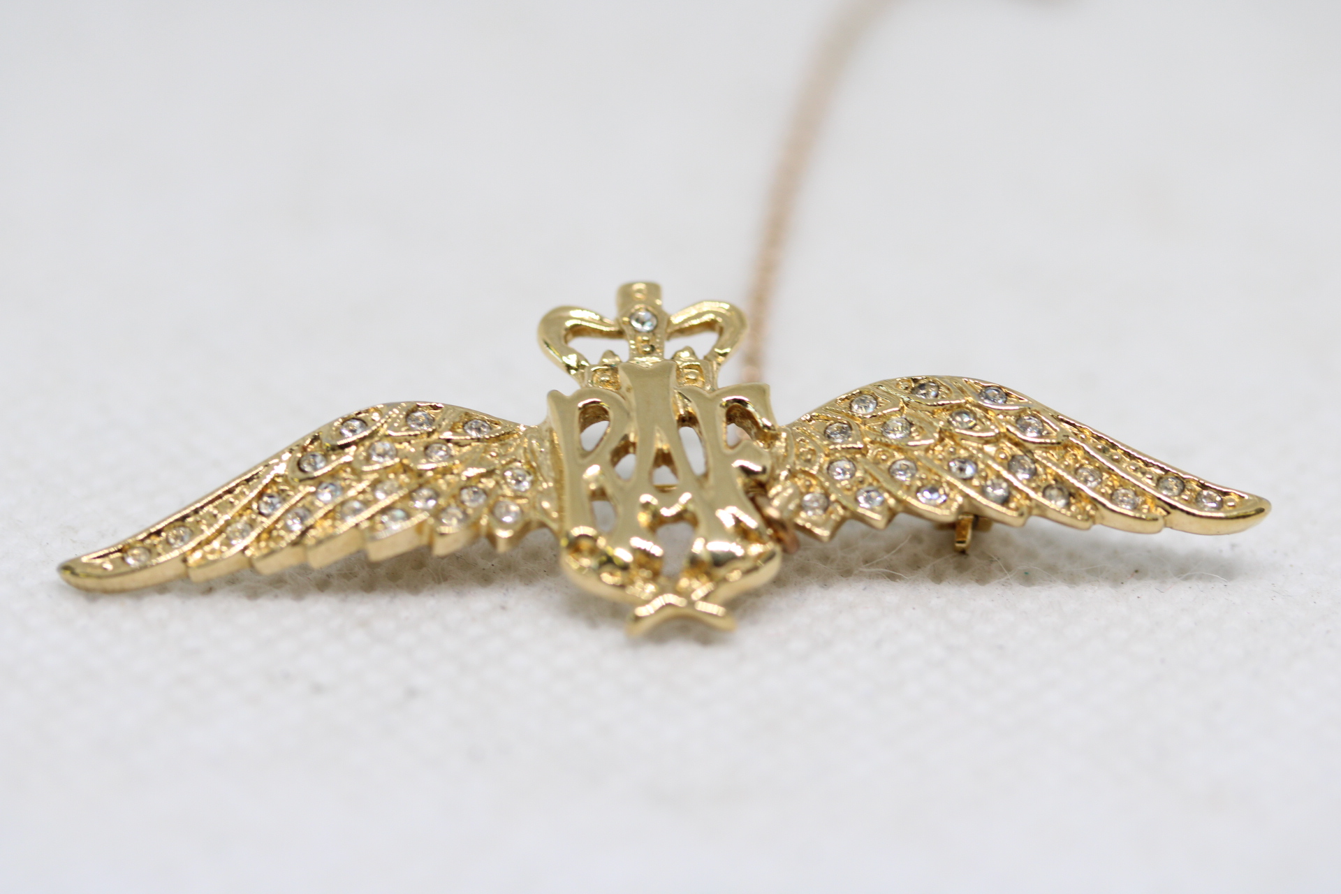 RAF gold plated pin brooch
