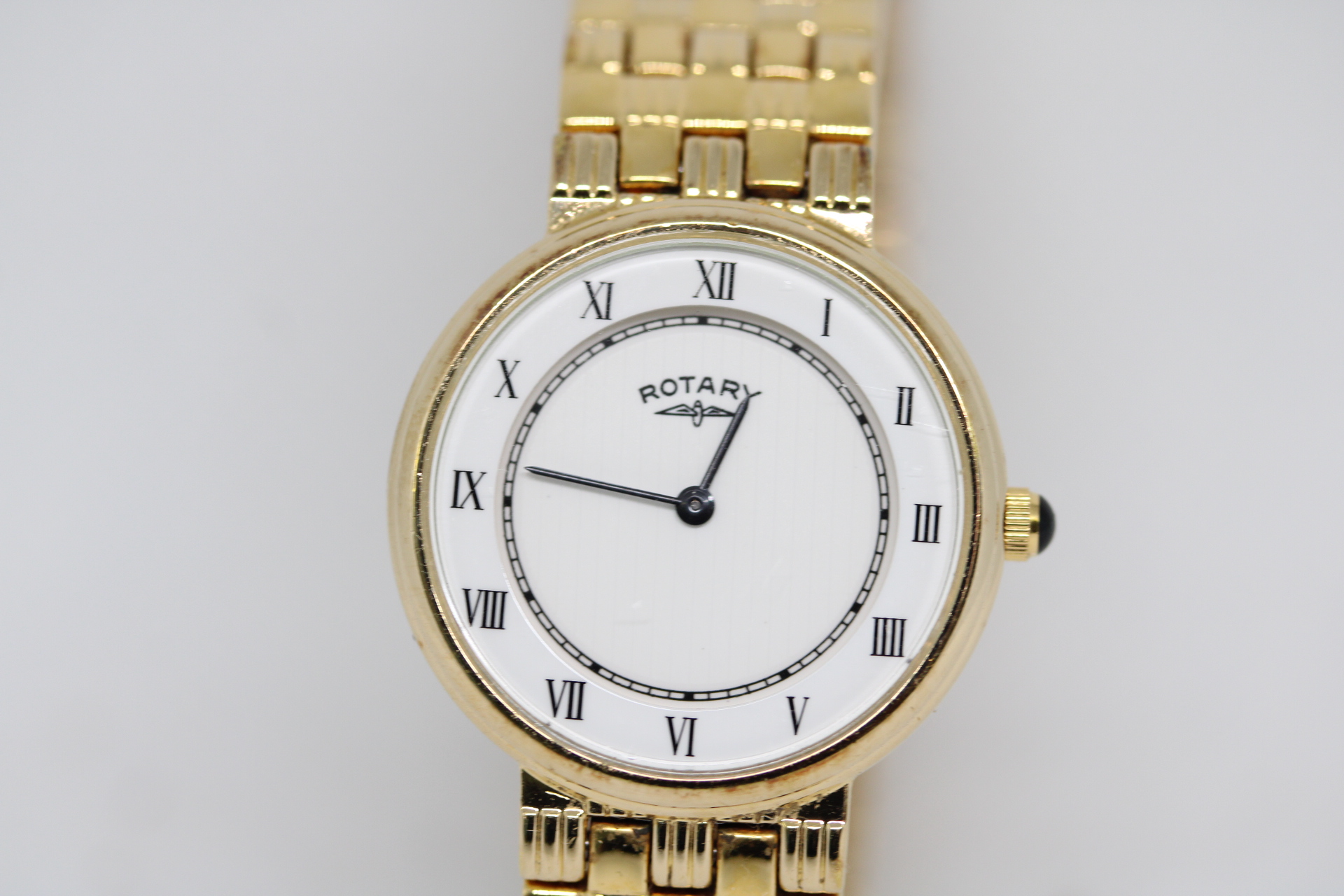 Ladies Gold Plated Rotary Quartz Bracelet Watch.