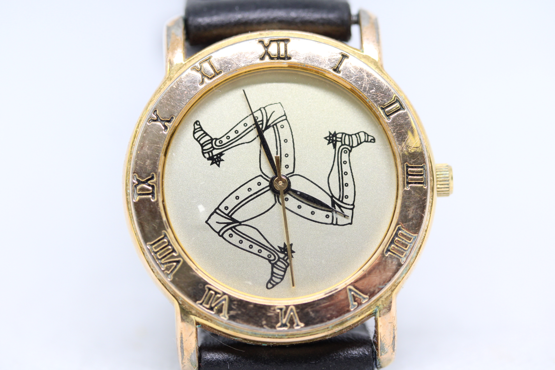 Gents Quartz Watch with Iske of Man Style Dial.