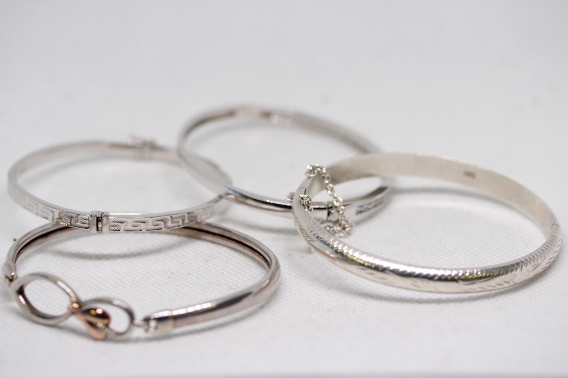 1 925 Bangle & 2 white metal bangles