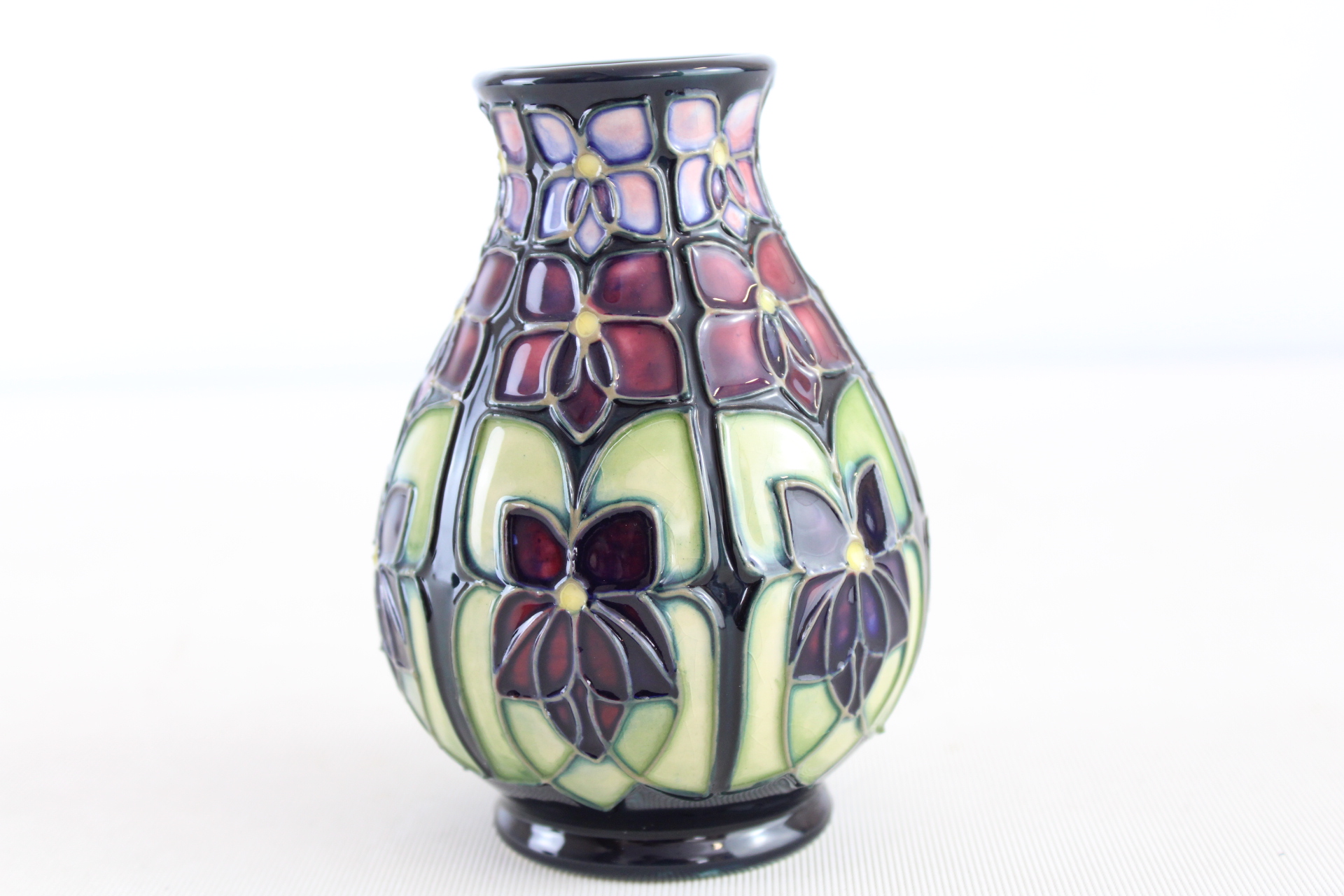 Moorcroft 5'' vase violet pattern Sally Tuffin