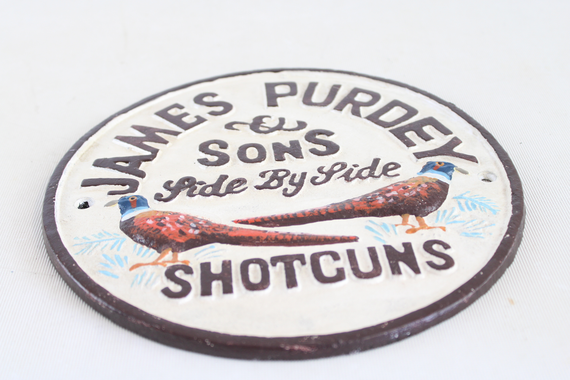 Cast iron sign James Purdey & Sons shotguns