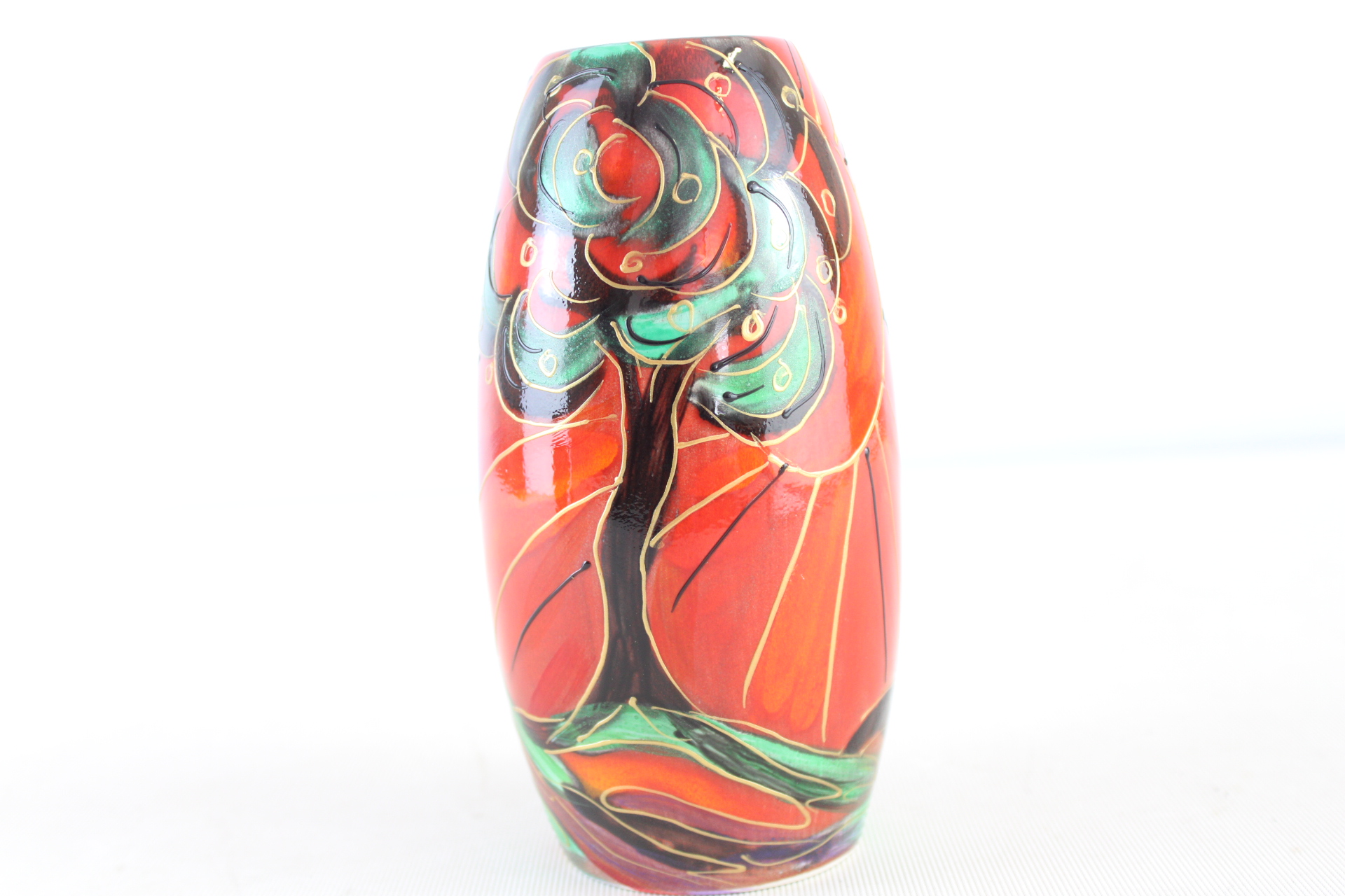 Anita Harris deco tree vase signed in gold
