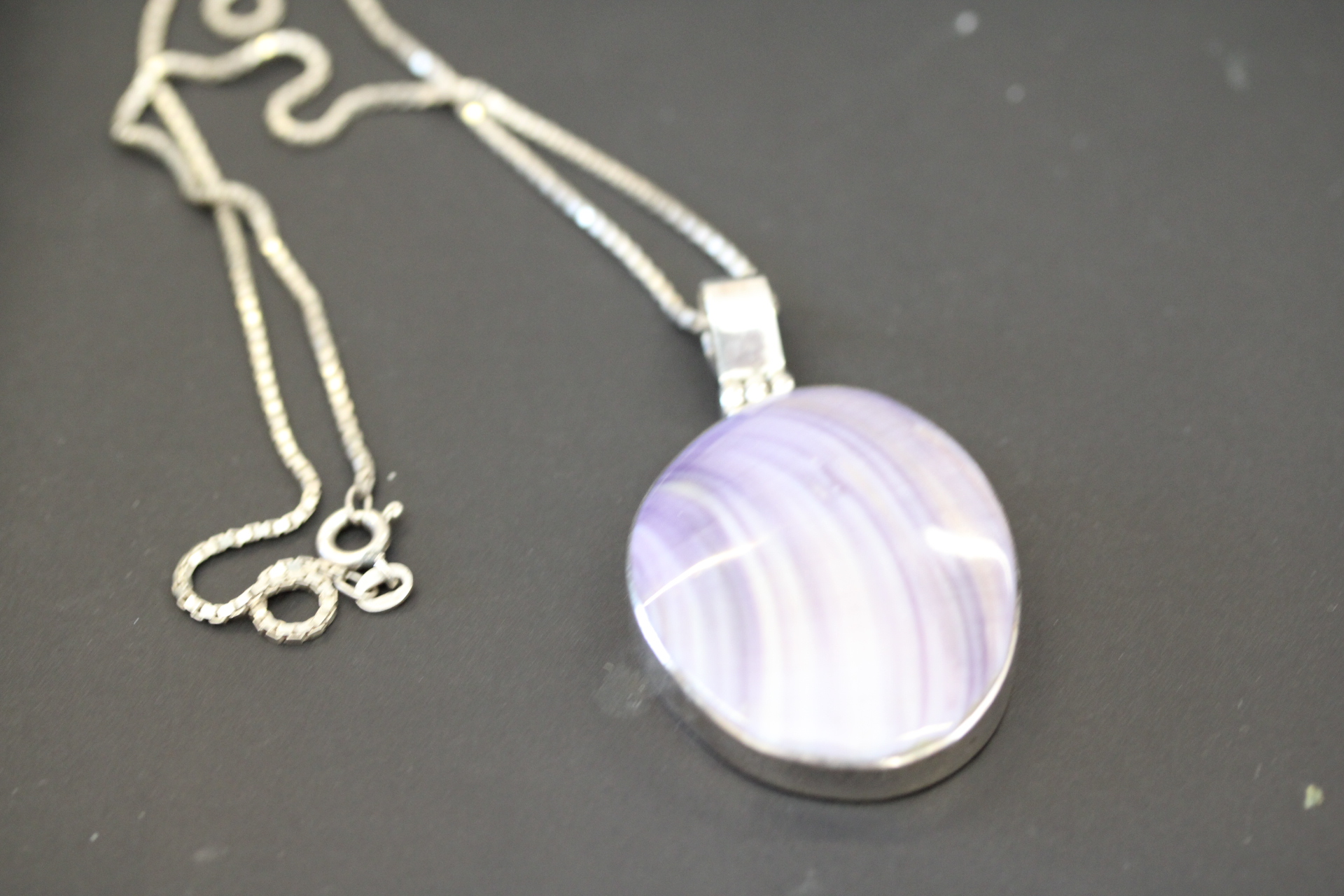 Blue John silver necklace Weight 35g