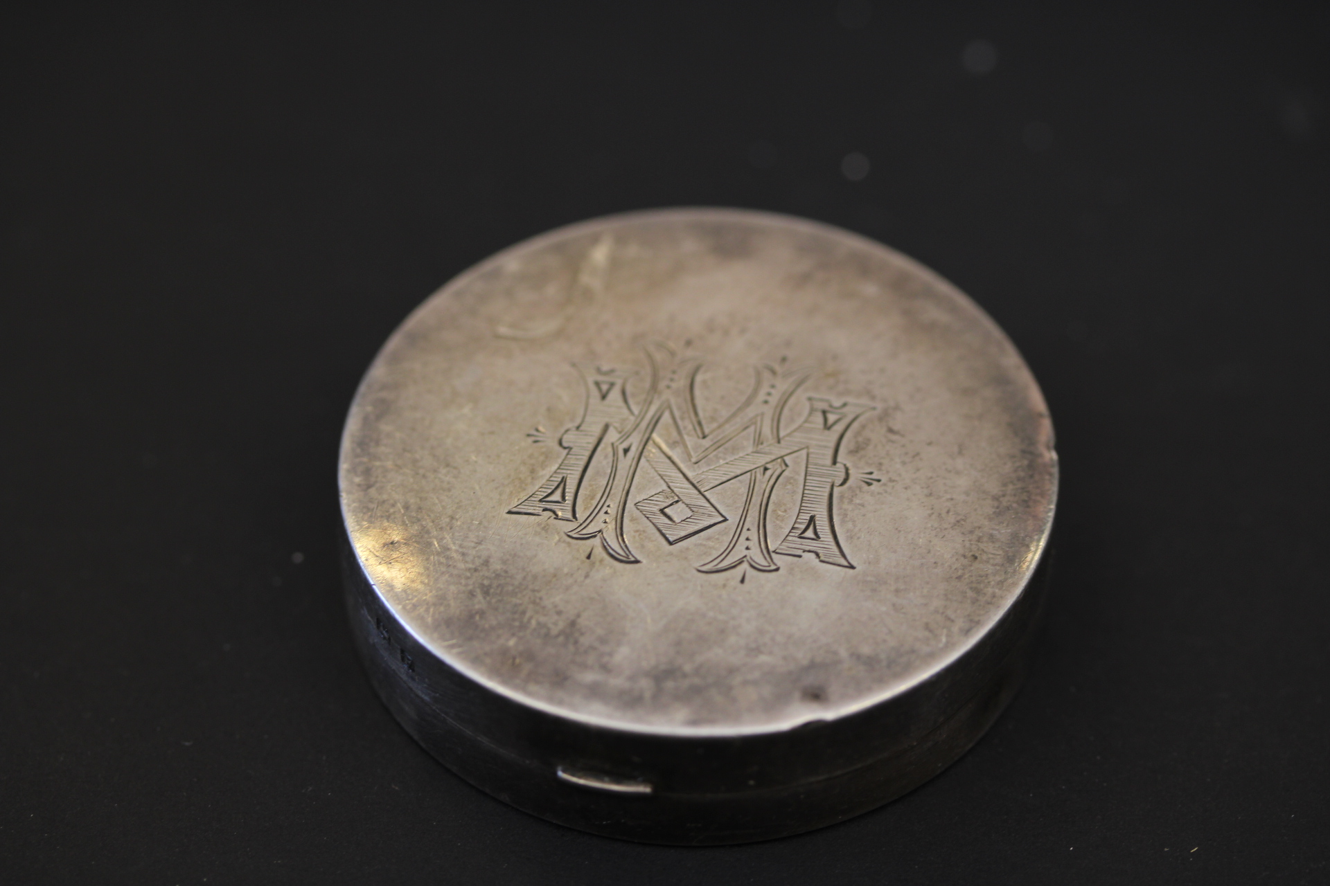 Silver round lidded pot Birmingham 33g