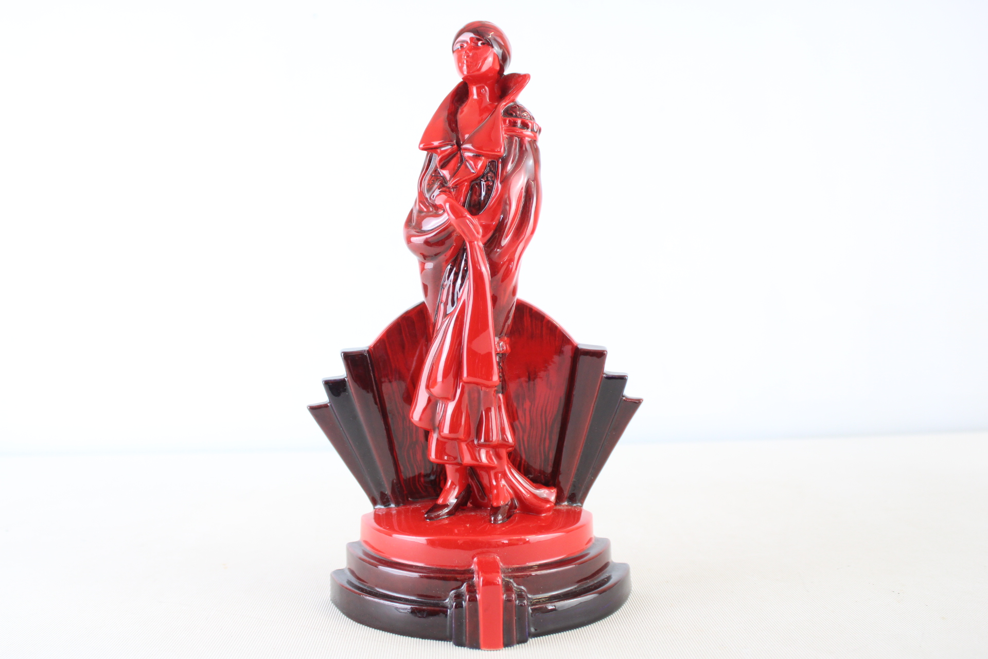 Peggy Davies Ruby Fusion Glazed Ceramic Figurine Modeled by Andy Moss