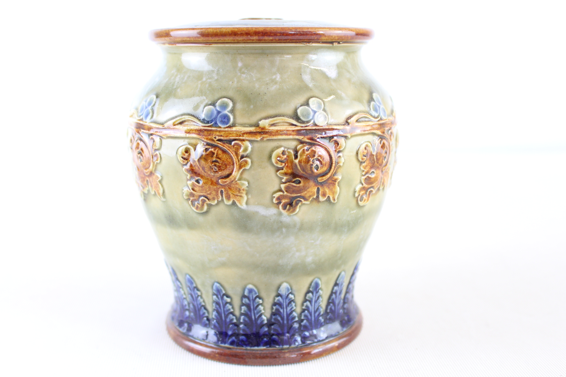 Doulton Lambeth Salt-Glazed Stoneware Lidded Jar Pattern 9652