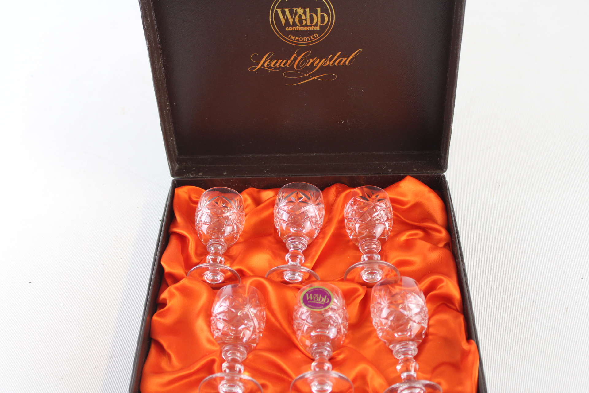 A Set of 6 Webb Continental Lead Crystal Cordial Glasses