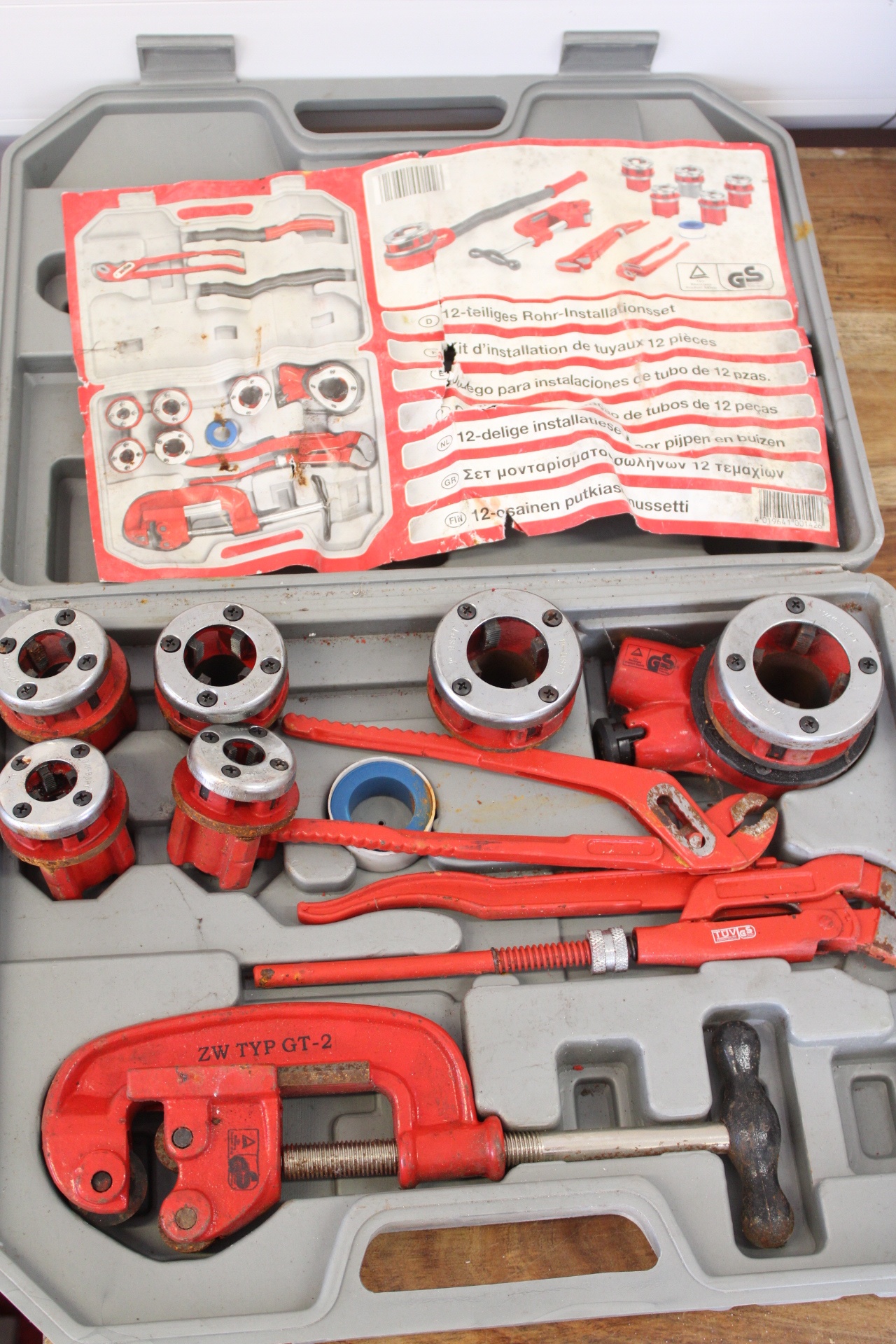 A Set of LUX-Tools Pipe Threading and Installation Tools