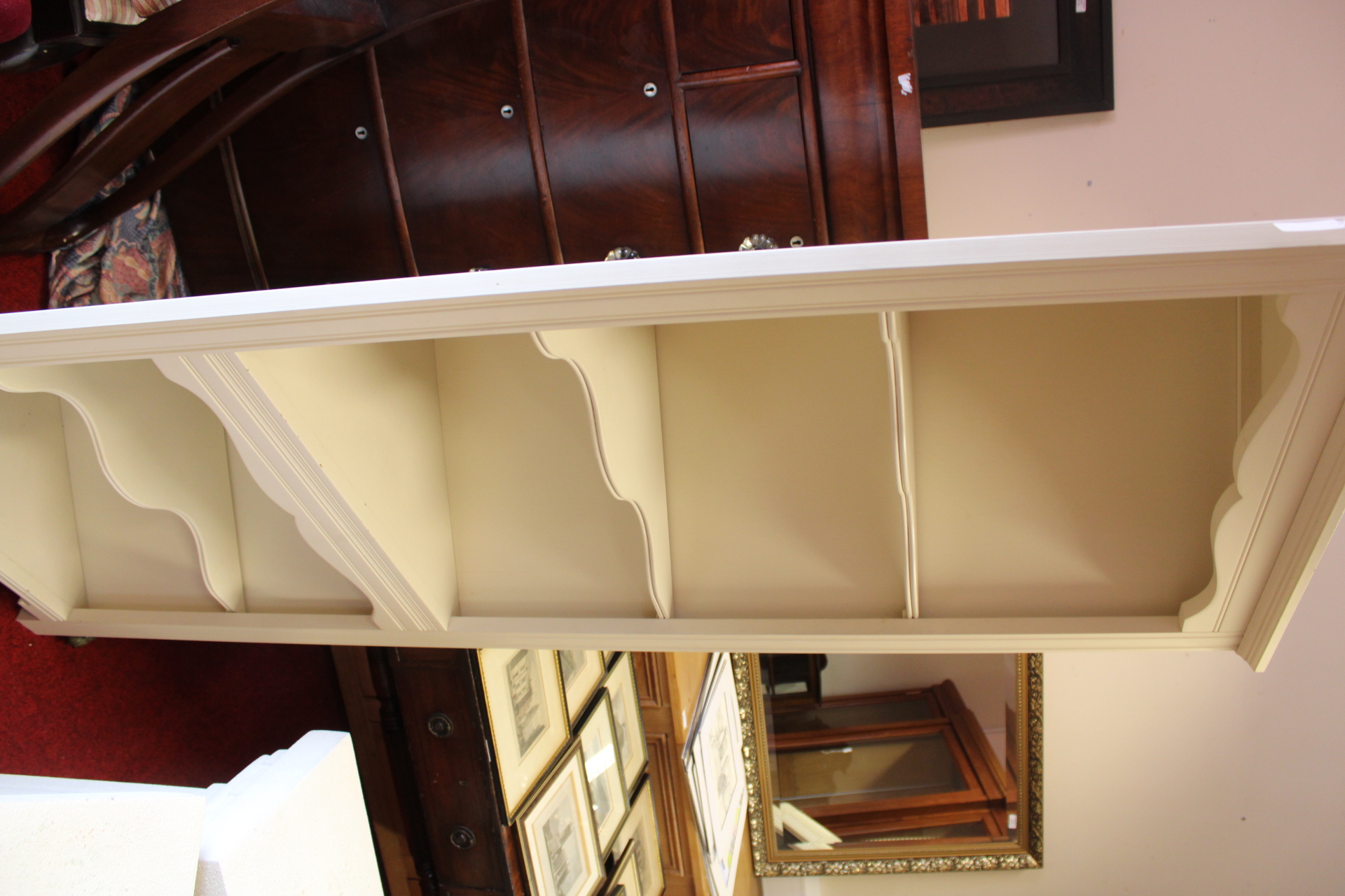 Scalloped Three-Tier Painted Wood Wall Shelf