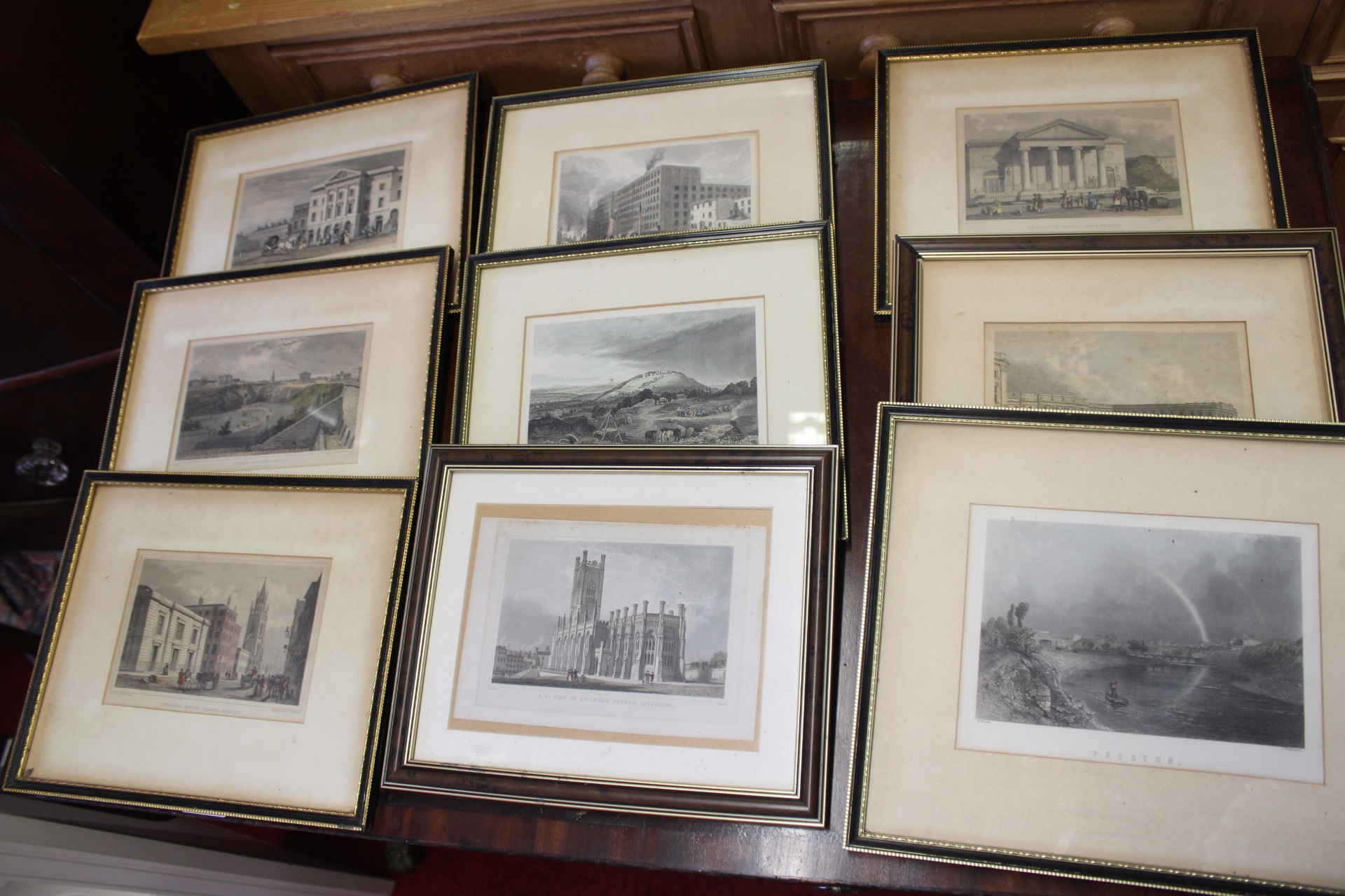 A Set of Nine 19th Century Topographical Steel Engravings