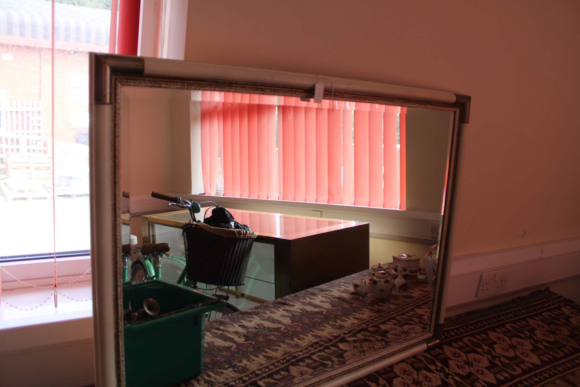Large Contemporary Rectangular Mixed-Tone Wall Mirror