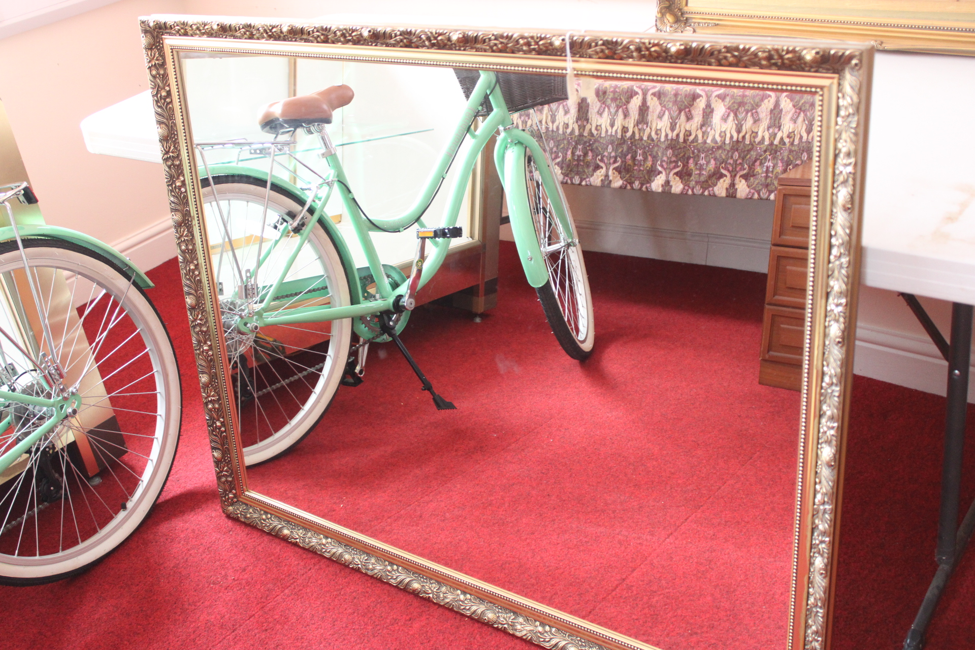 Large Ornate Gilded Rococo Revival Rectangular Wall Mirror