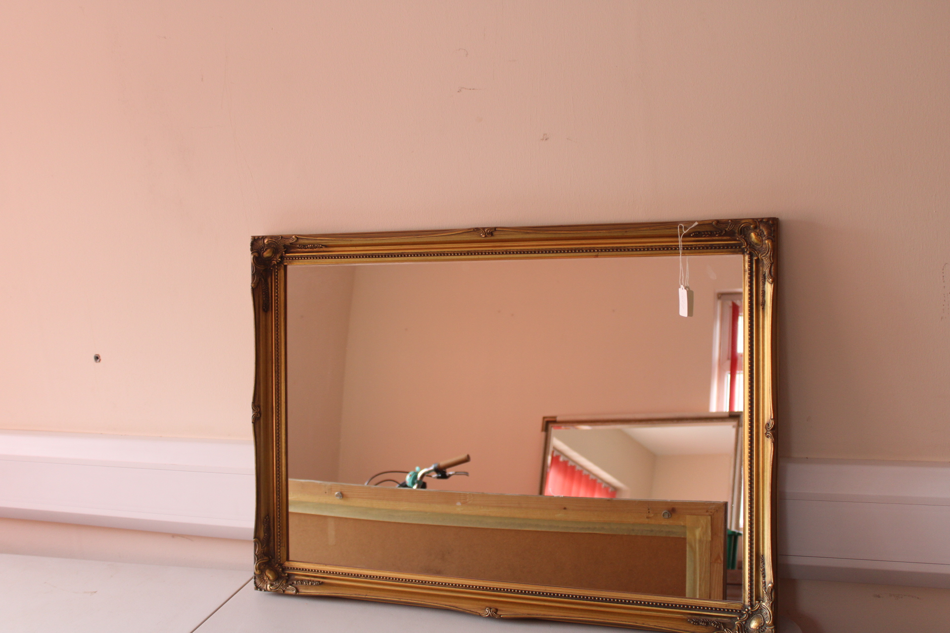 Large Ornate Gilded Rectangular Wall Mirror