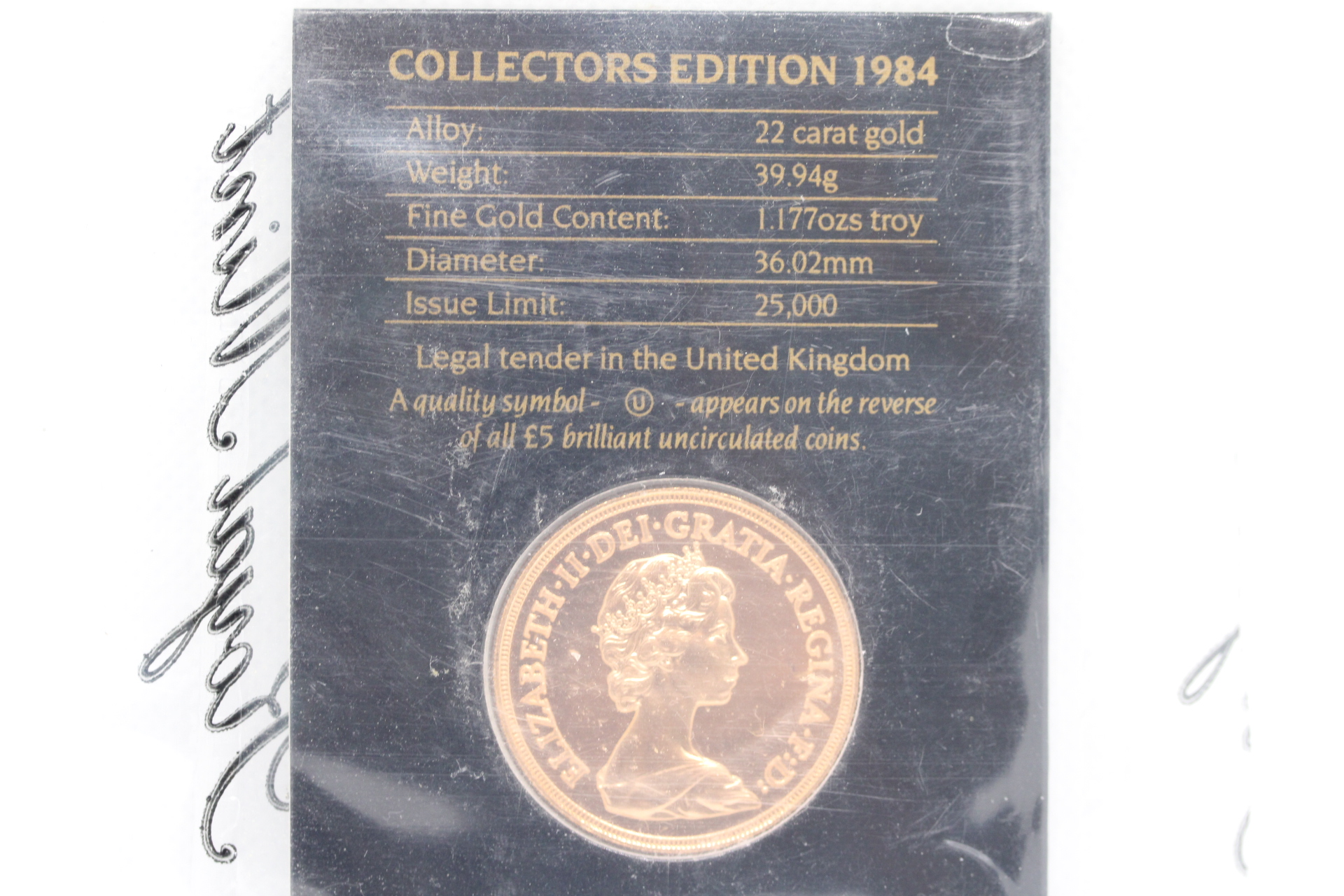 1984 UK Gold Five Pound Brilliant Uncirculated Coin - No viewing available