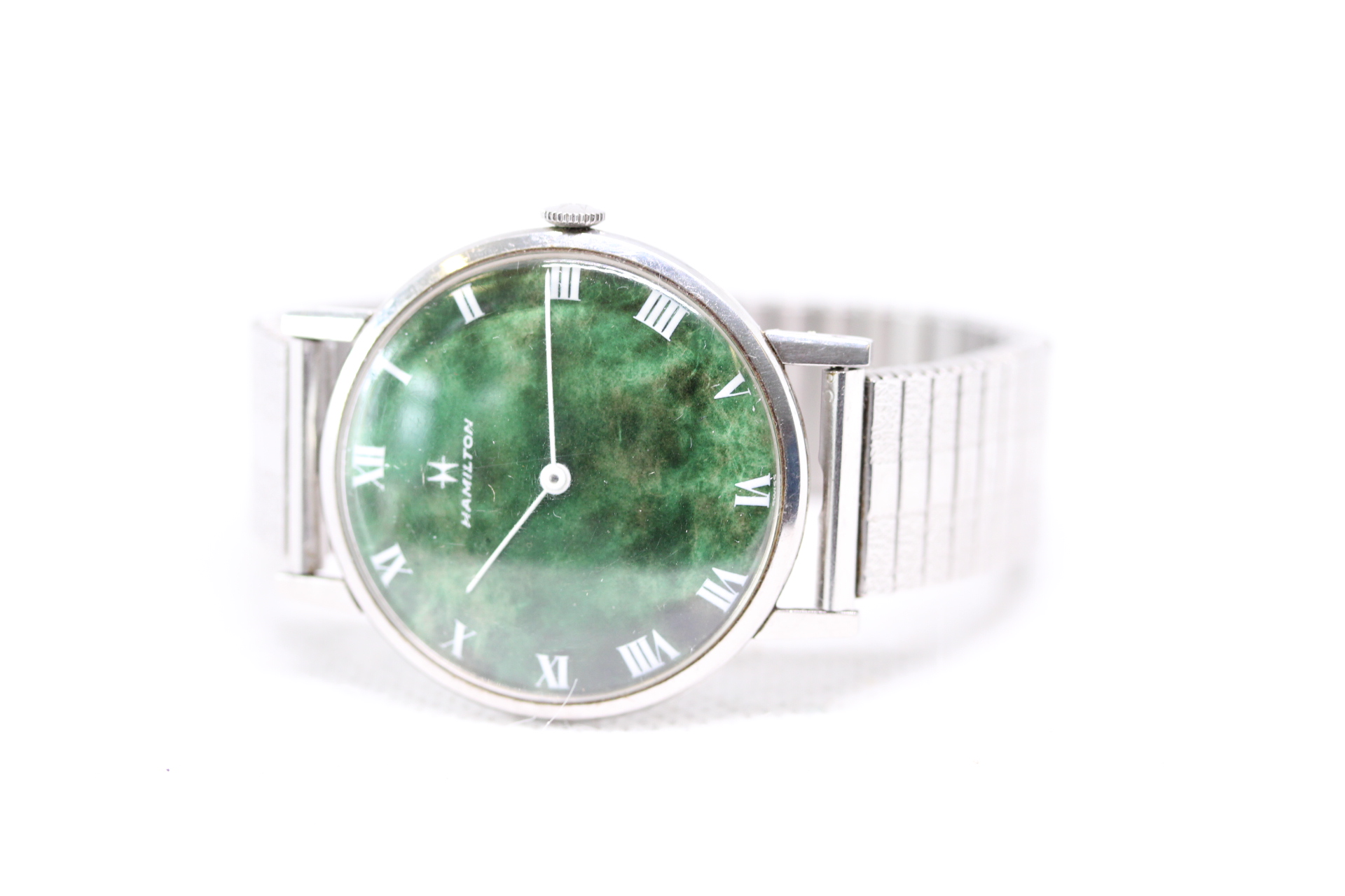 Very Rare Hamilton Mechanical Winding Watch with Green Mother of Pearl Dial.