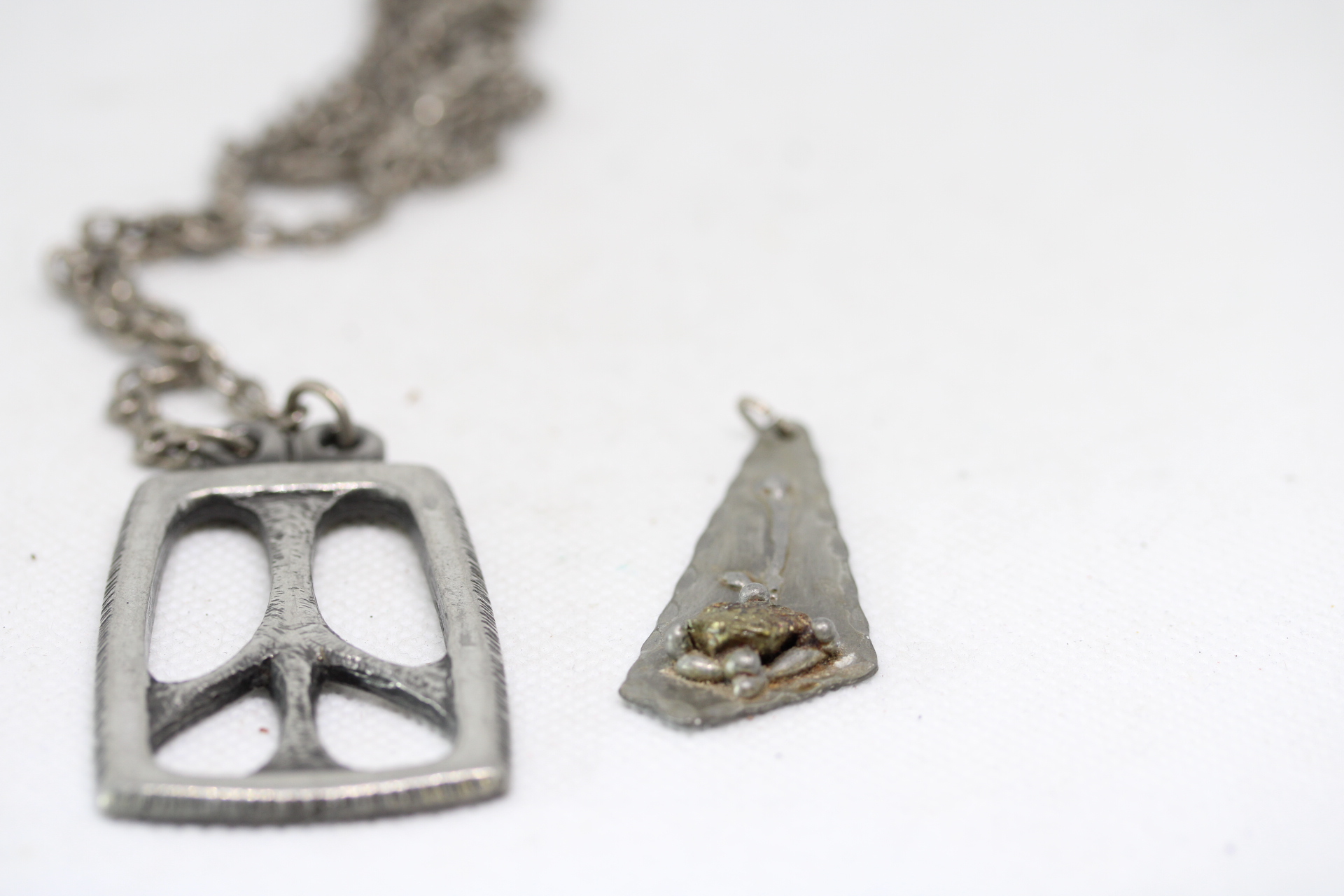 Norwegian pewter chain & pendant & additional pendant