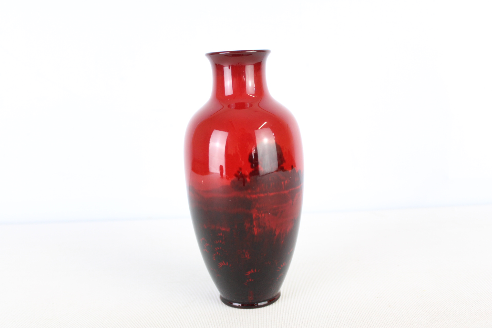 Royal Doulton flambe vase signed Noke