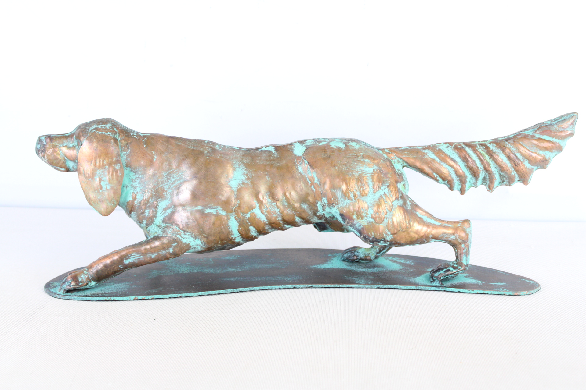 Copper setter dog on base