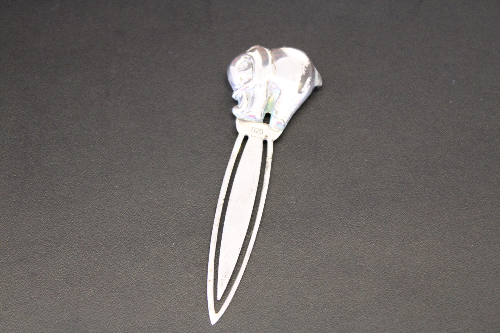 Silver elephant book mark