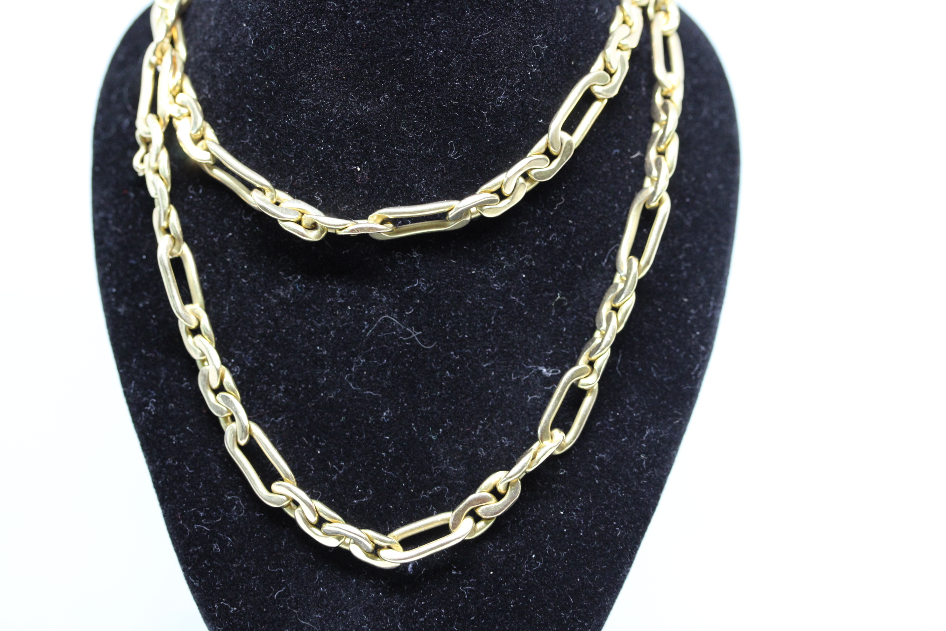 Heavy 18ct gold figaro style necklace Weight 48.3g Length 49 cm