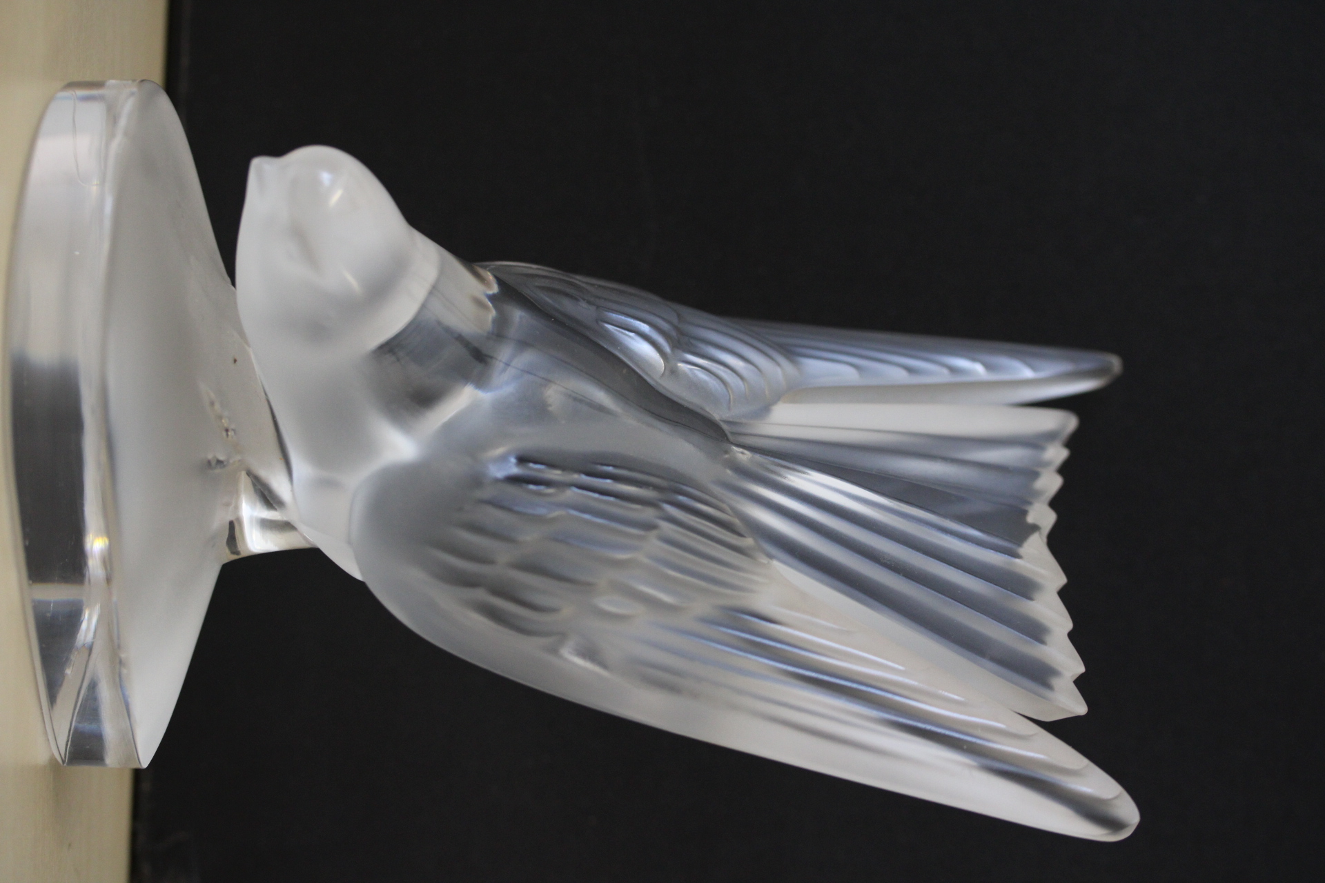 Lalique Hirondelle bookend signed to base