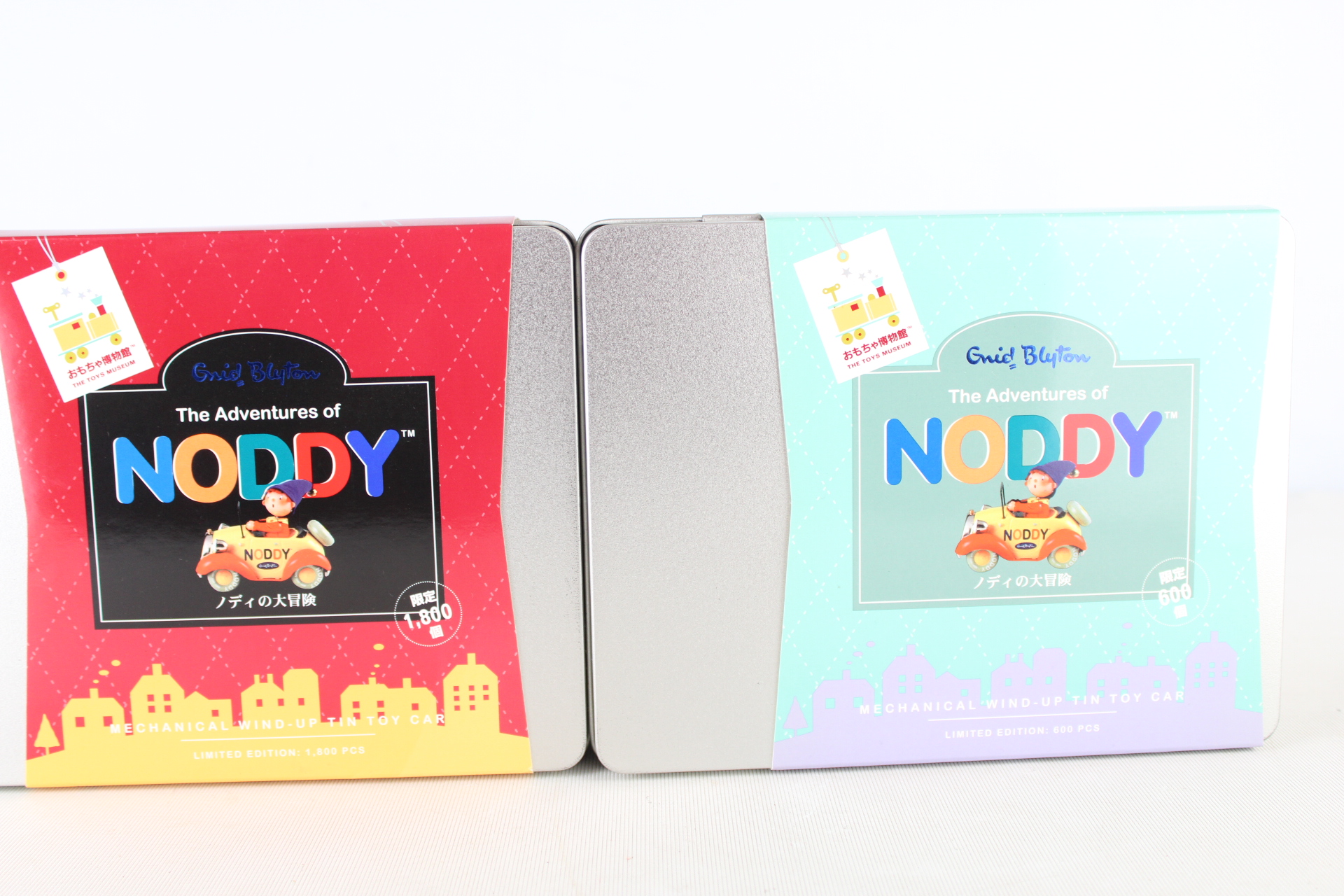 A Pair of The Toys Museum Noddy Mechanical Wind-Up Toy Cars in Original Retail Box