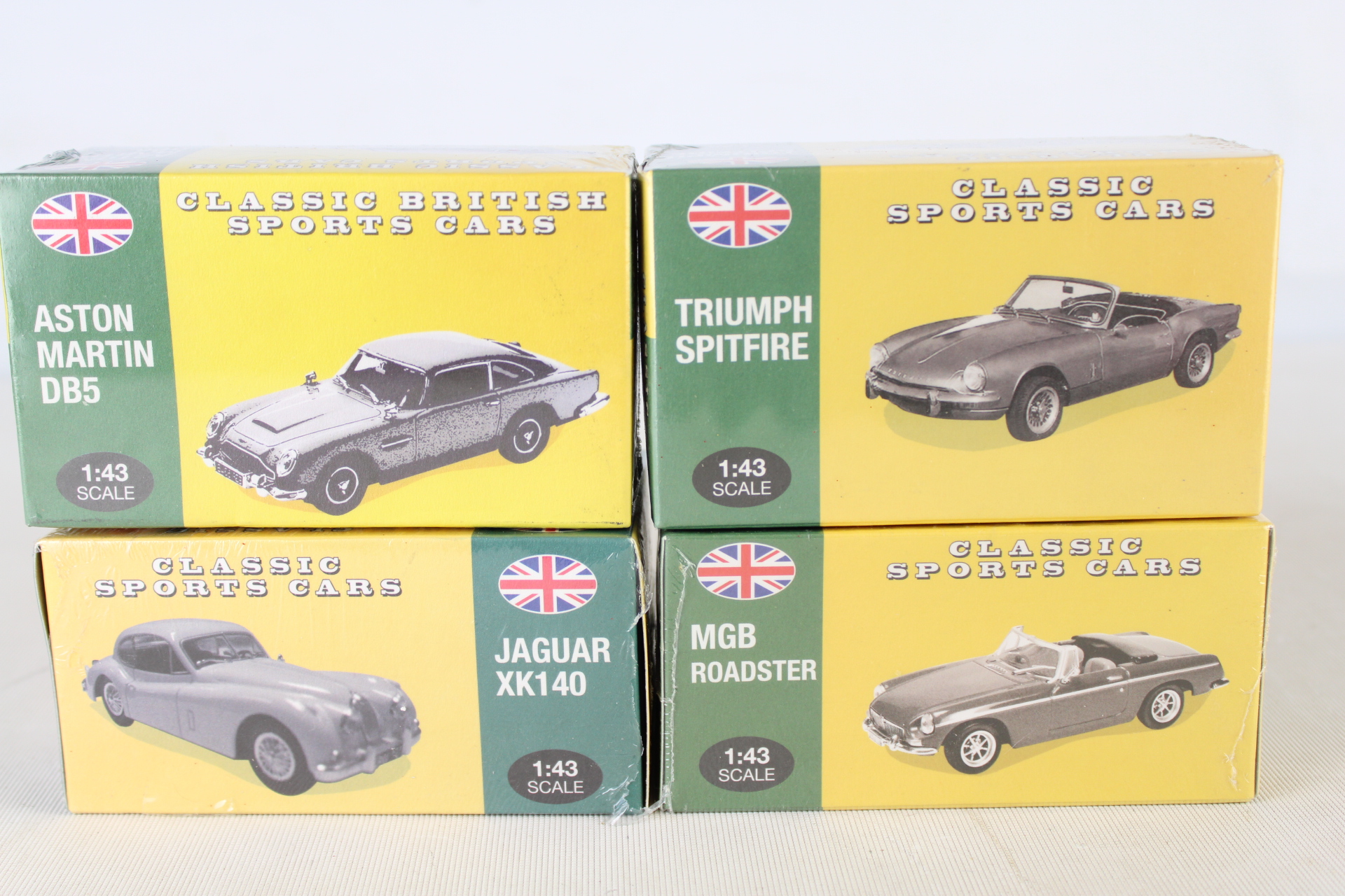 Group of Classic British Sports Cars in Original Retail Box - Jaguar box A.F.