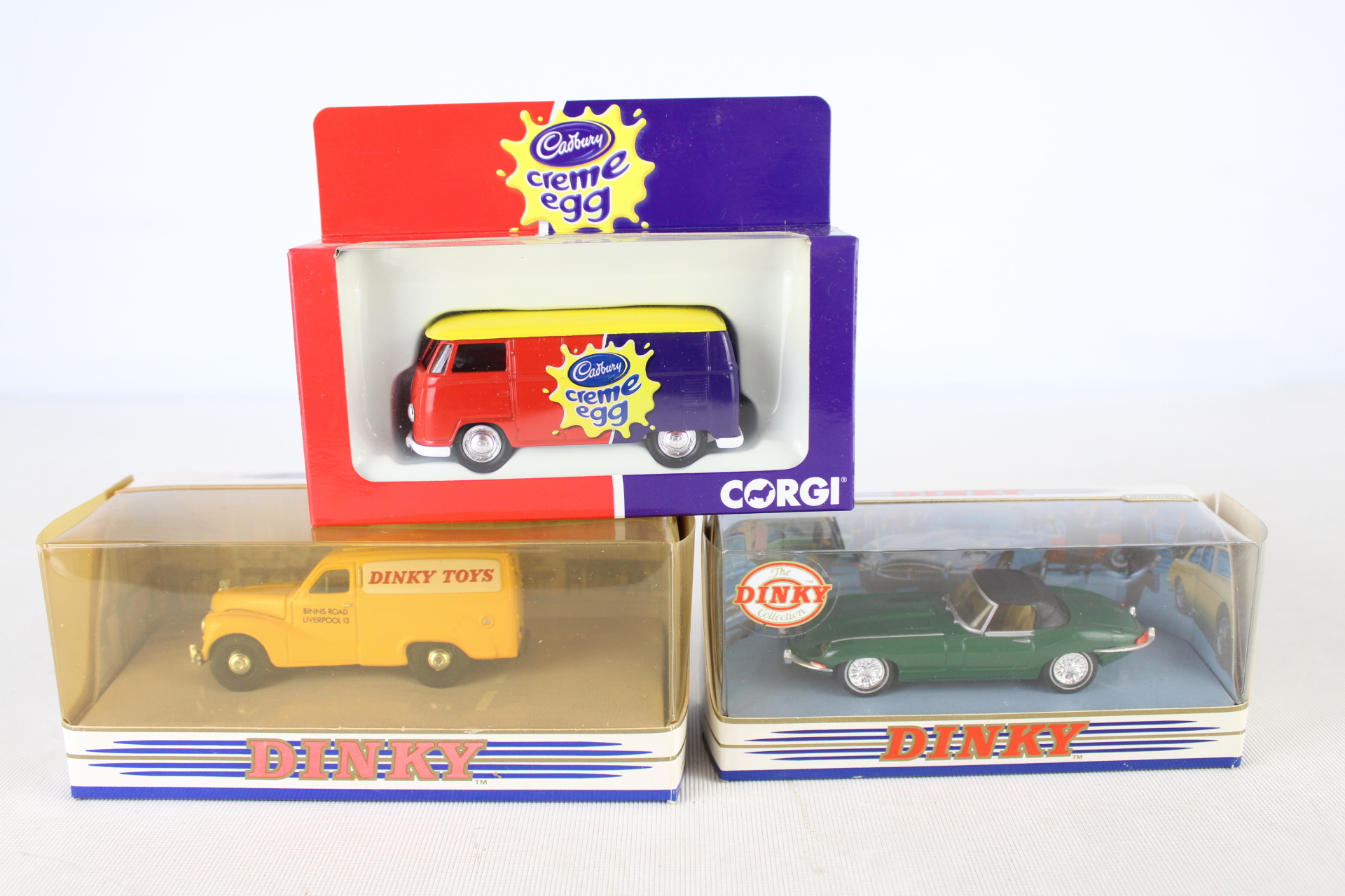 Three Corgi and Dinky Collection Die-Cast Model Vehicles in Original Retail Boxes