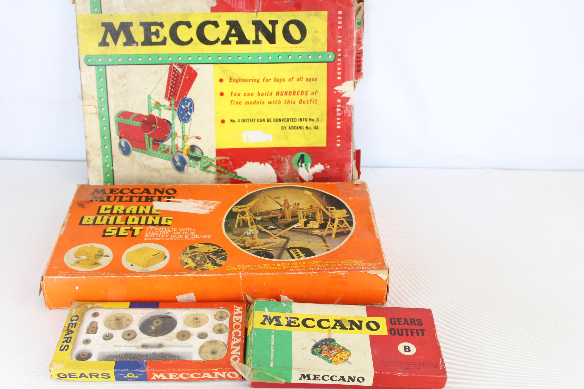 A Set of Four Meccano Steel Construction Sets in Original Retail Boxes - boxes A.F