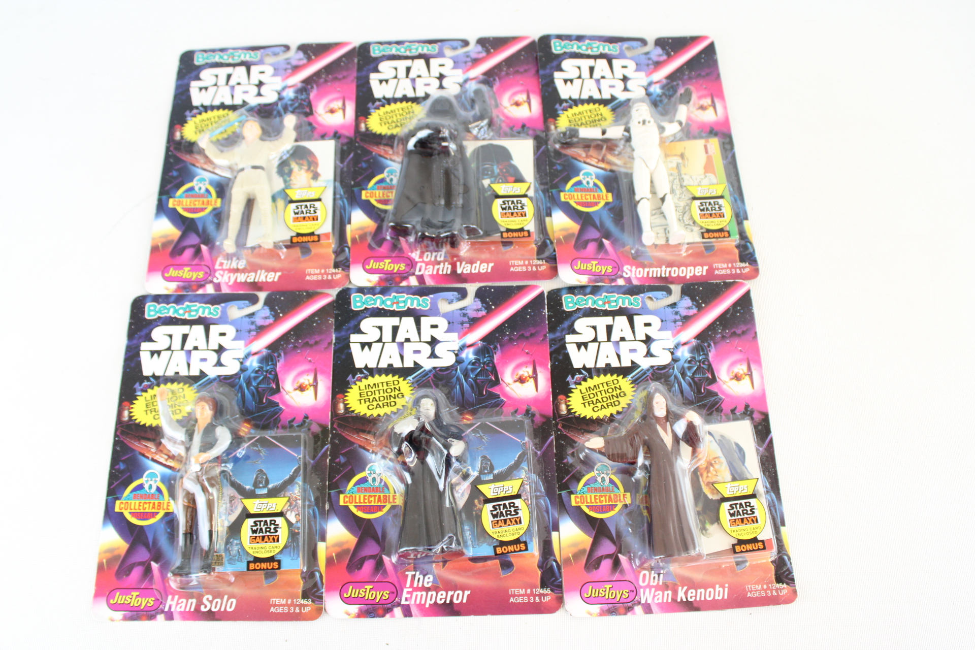 JusToys Star Wars Bend-Ems Action Figures in Original Retail Box - Cards A.F