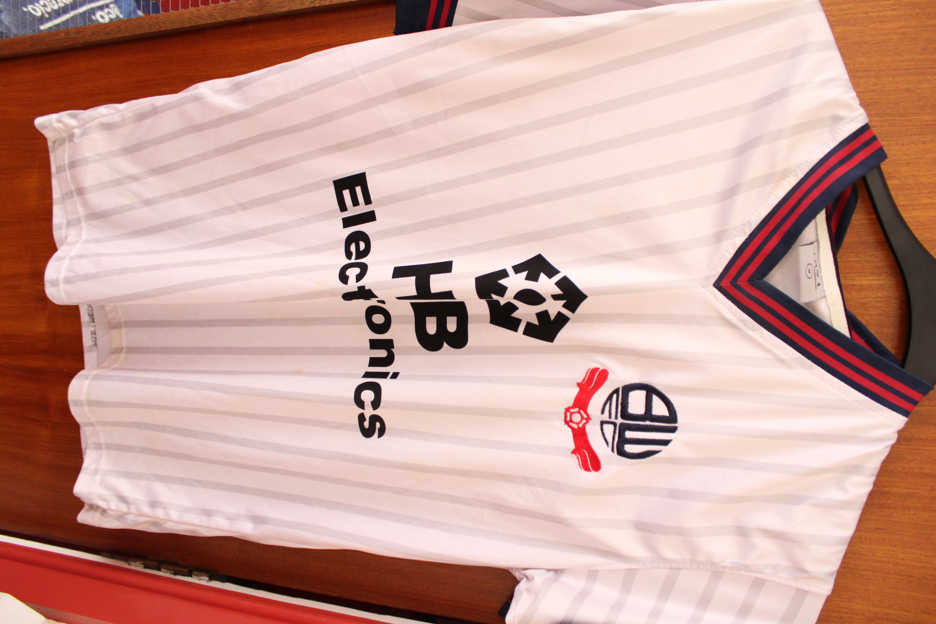 Late 20th century synthetic Bolton Wanderers home football shirt