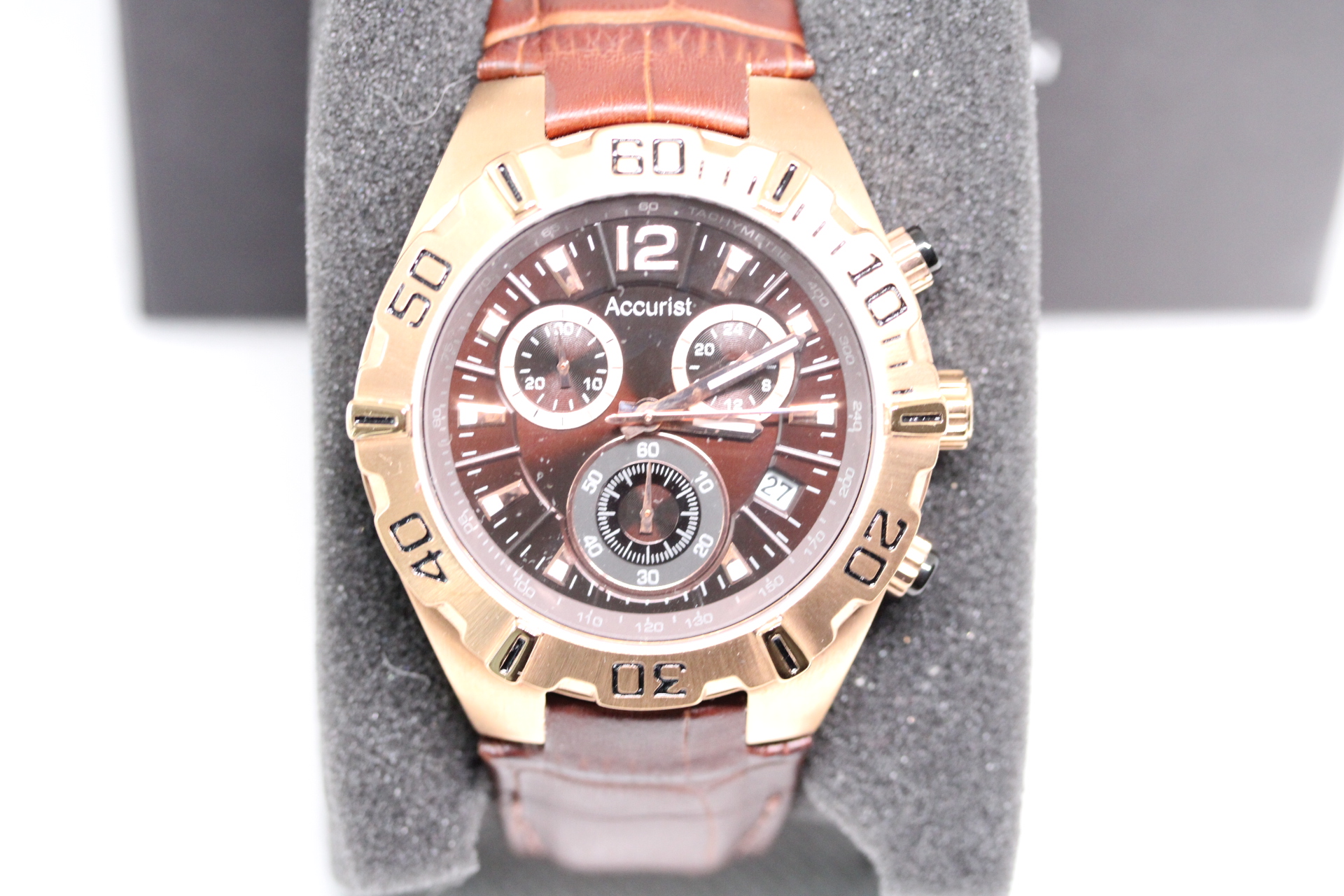 Gents Accurist True British Design Quartz Chronograph Watch in Box with Papers