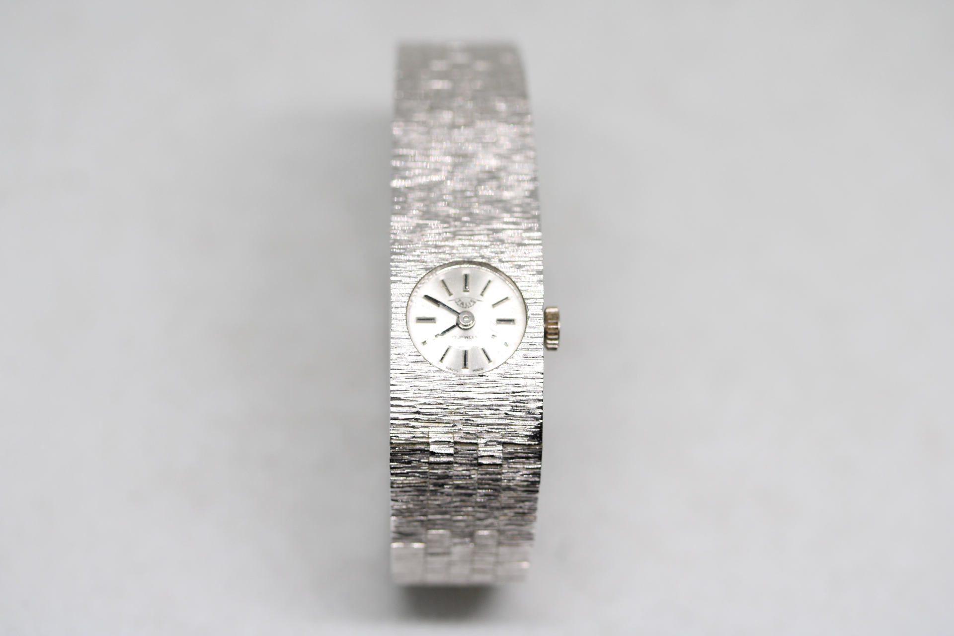 Talis Swiss Made Hand Wind Mechanical Bark Effect Bracelet Watch in Box.